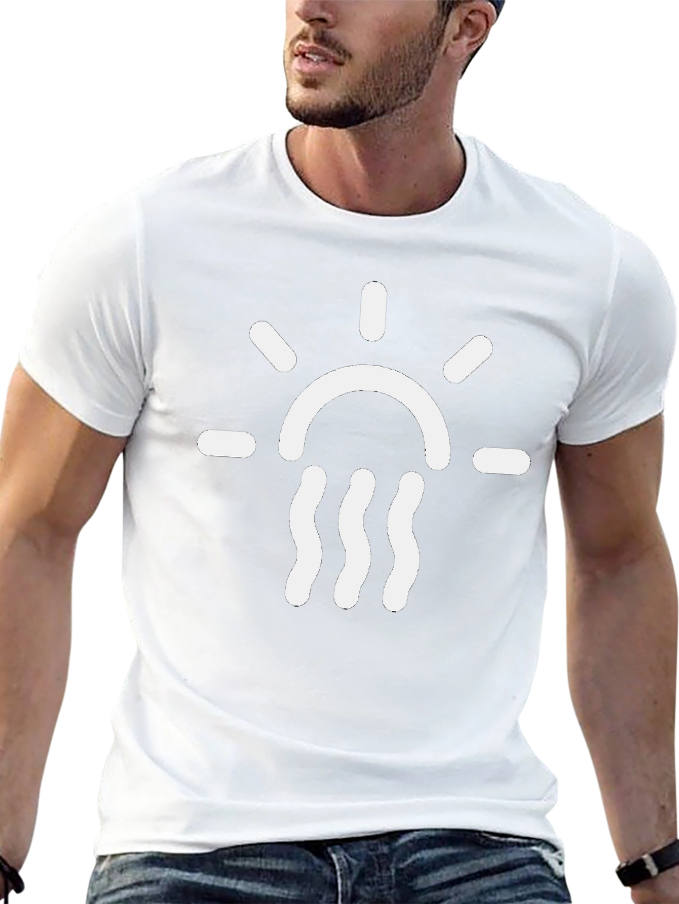 Sun and Waves Graphic T-Shirt - Black