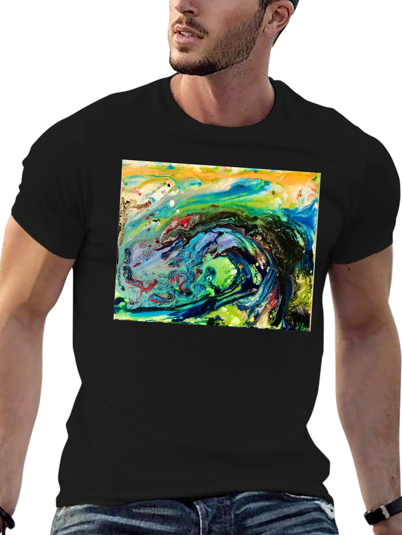 Abstract Art Black T-Shirt - Artistic Expression