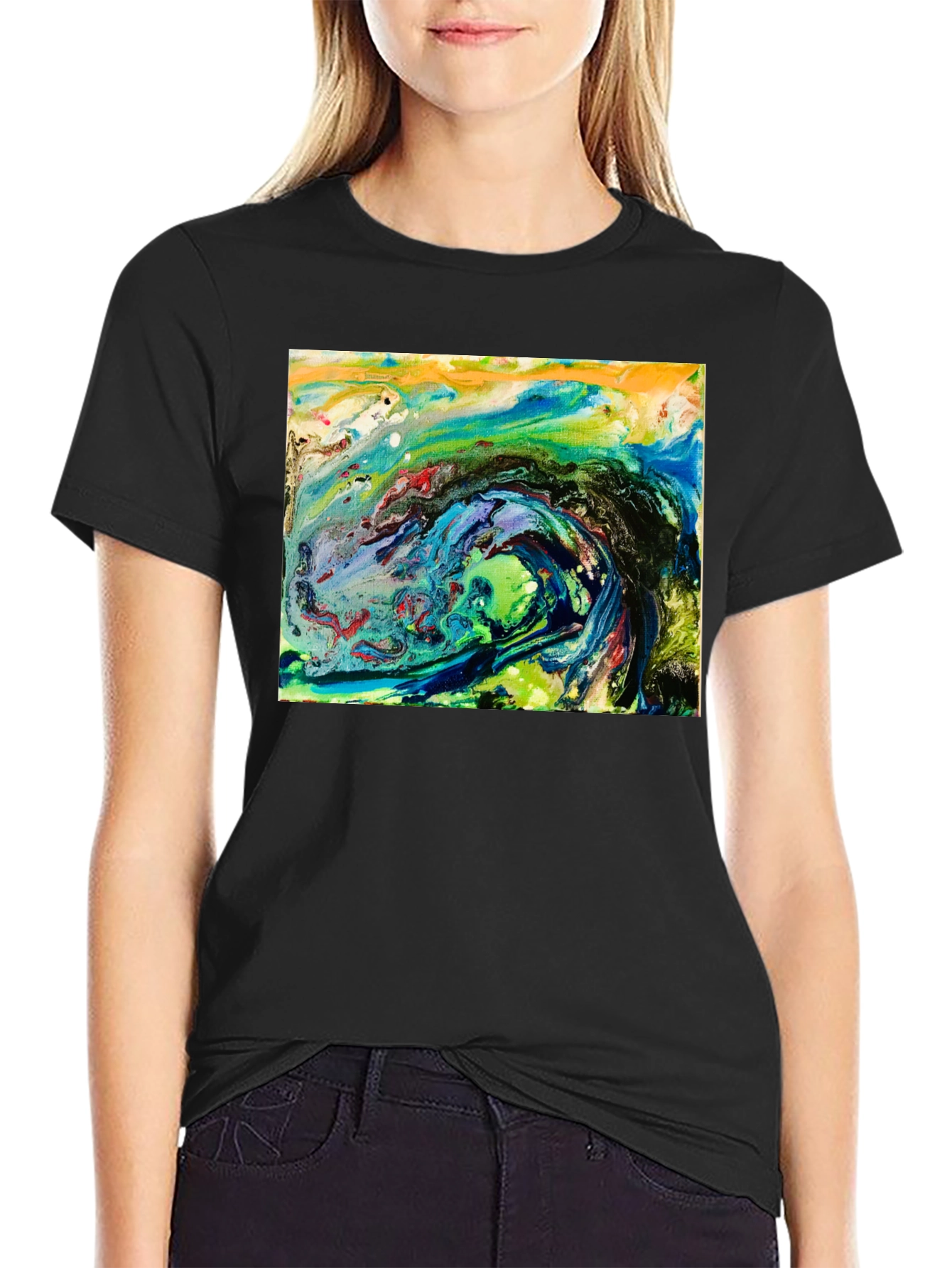 Abstract Art Black T-Shirt - Artistic Expression