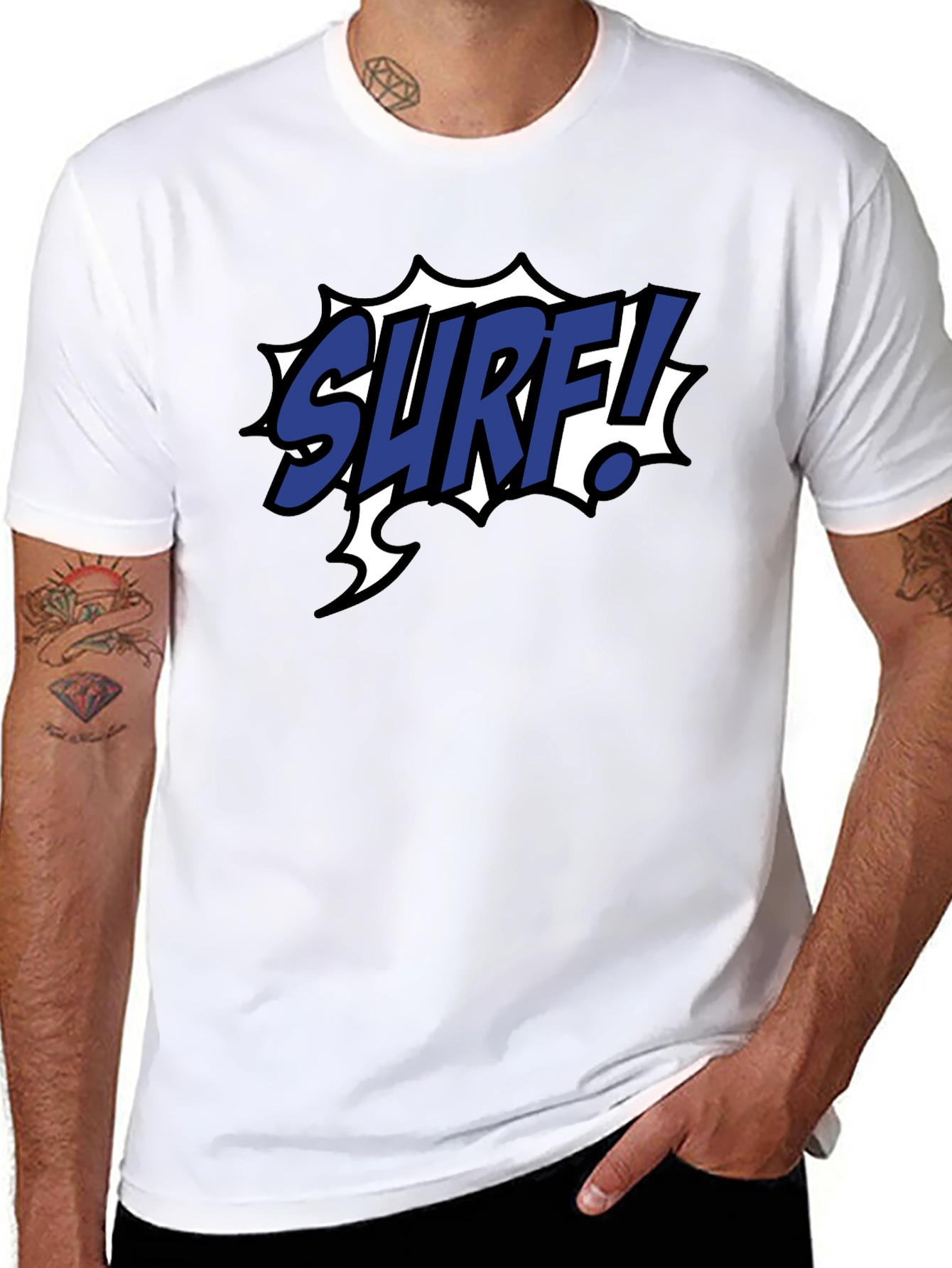 Surf Graphic Tee - Black Cotton Blend