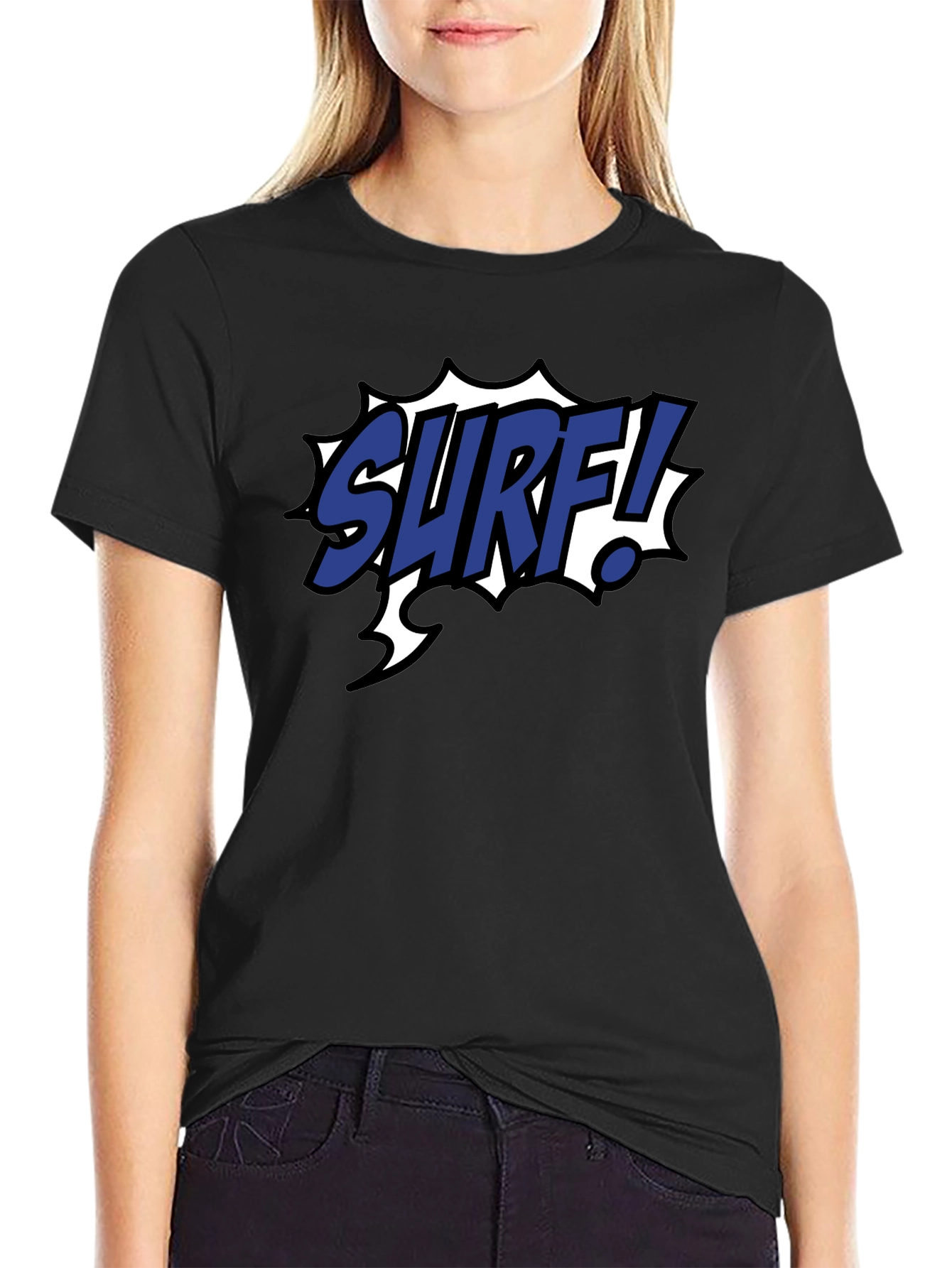 Surf Graphic Tee - Black Cotton Blend