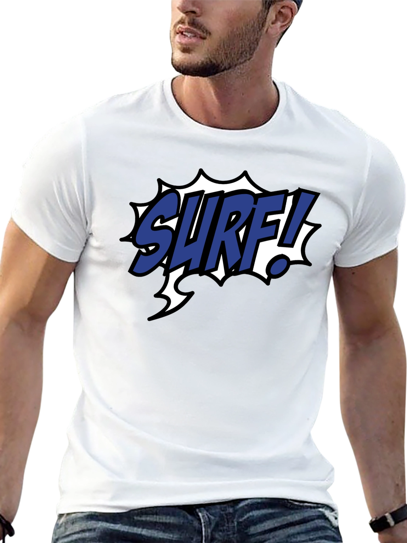 Surf Graphic Tee - Black Cotton Blend