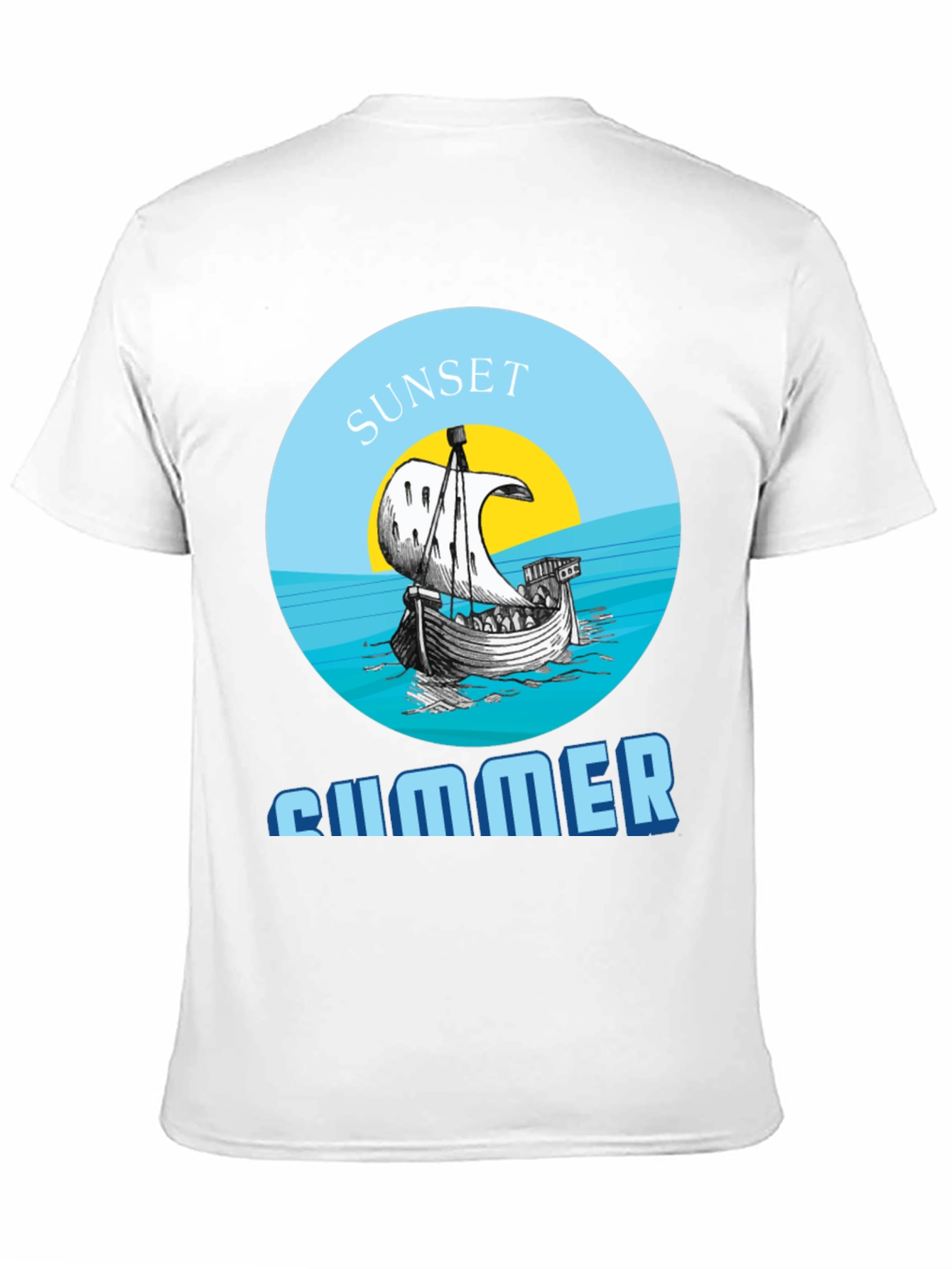 Sunset Summer Graphic Tee - Stylish Black T-Shirt