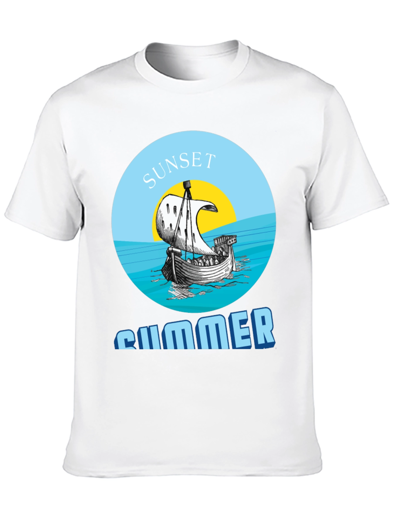 Sunset Summer Graphic Tee - Stylish Black T-Shirt