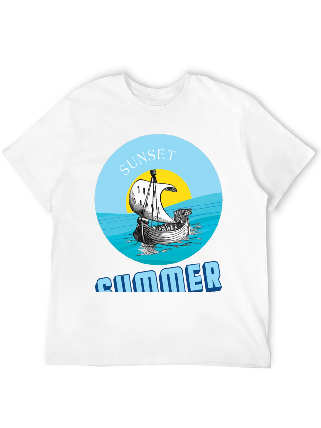 Sunset Summer Graphic Tee - Stylish Black T-Shirt