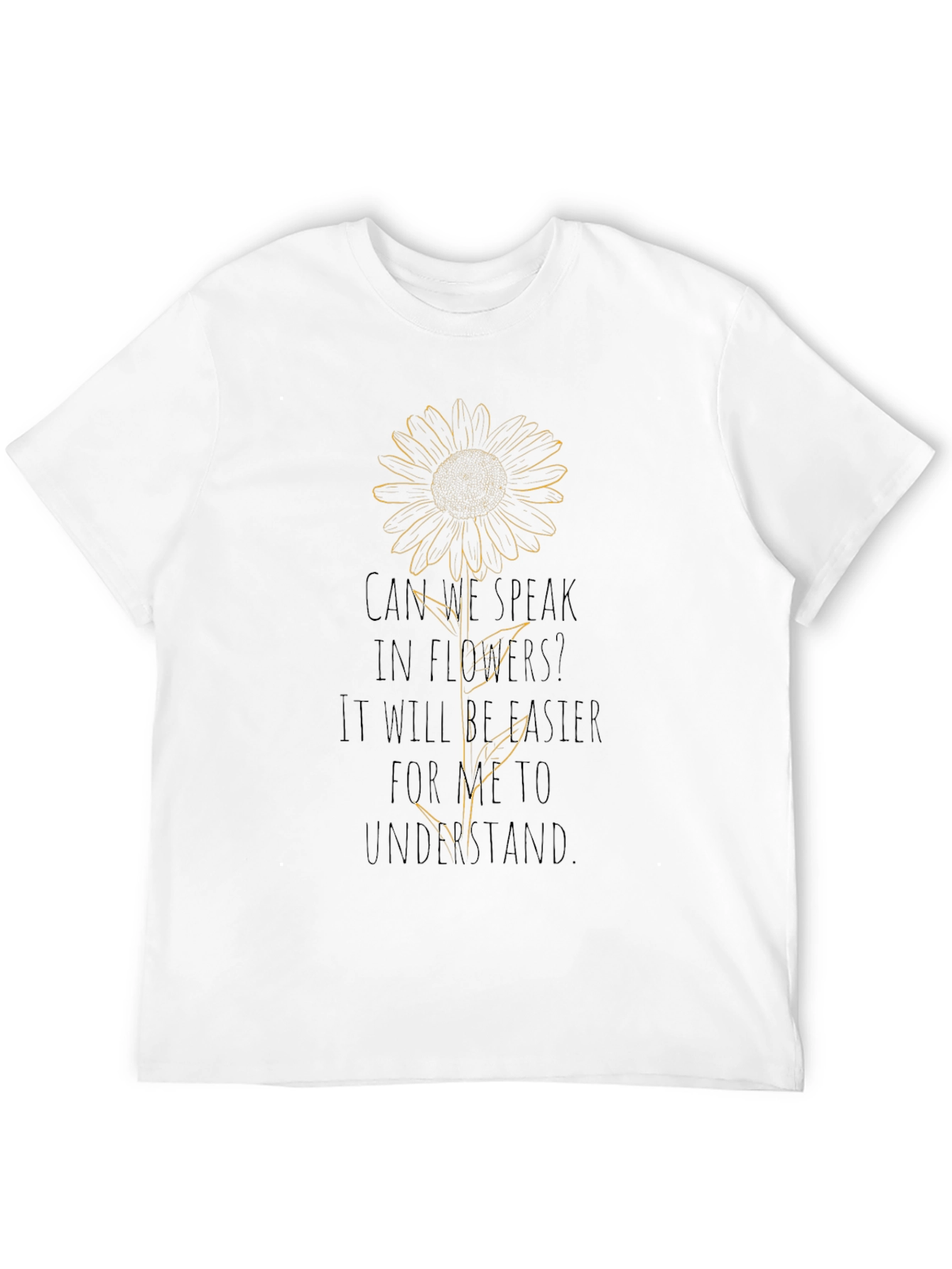 Sunflower Graphic Print Black T-Shirt
