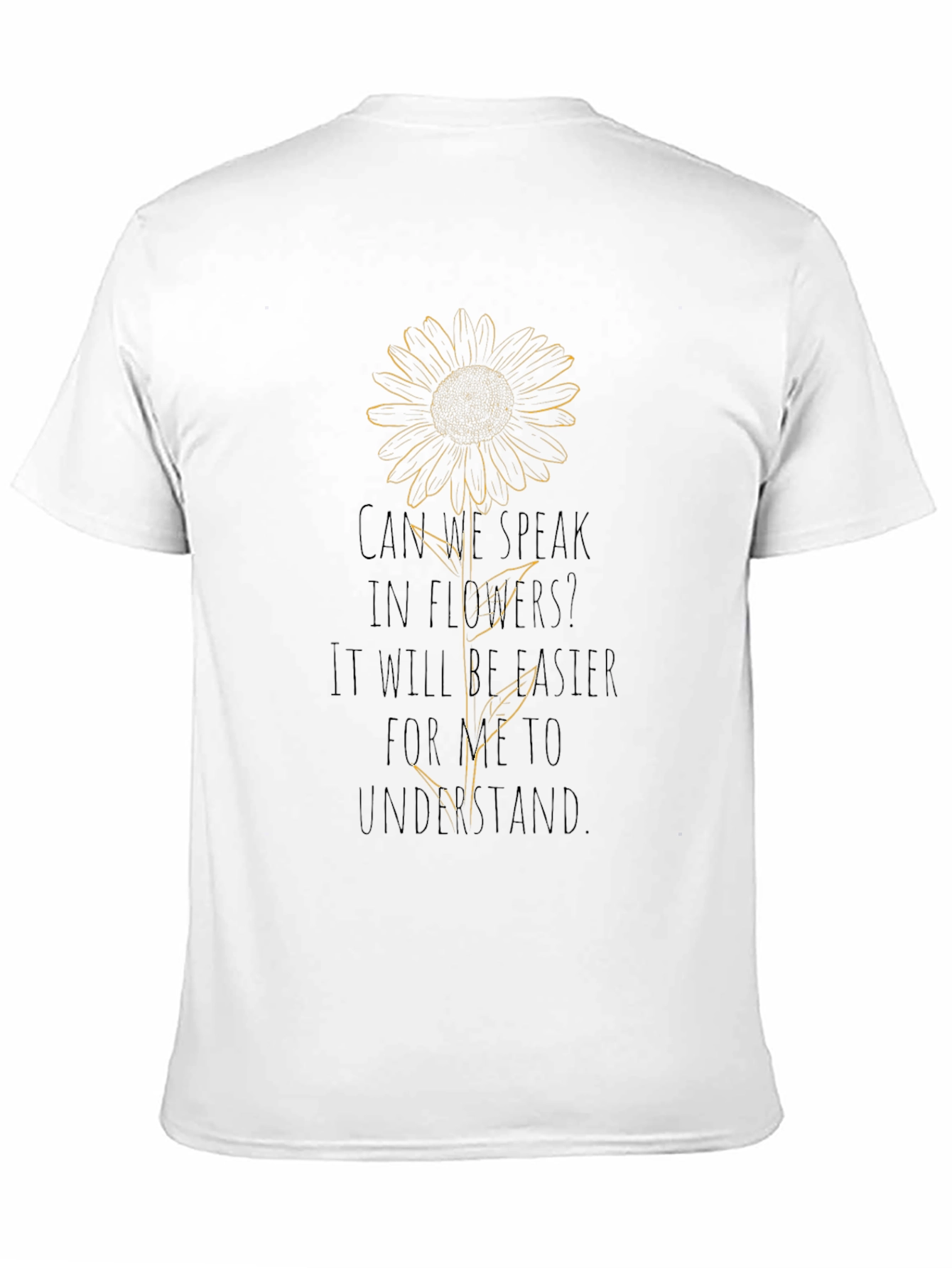 Sunflower Graphic Print Black T-Shirt