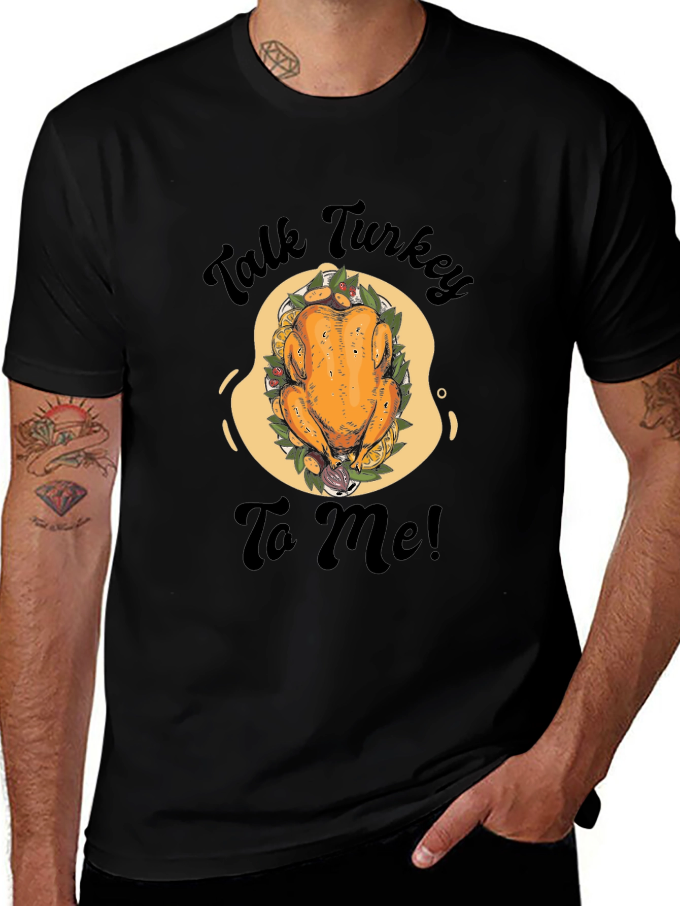 Talk Turkey To Me Black Graphic Tee