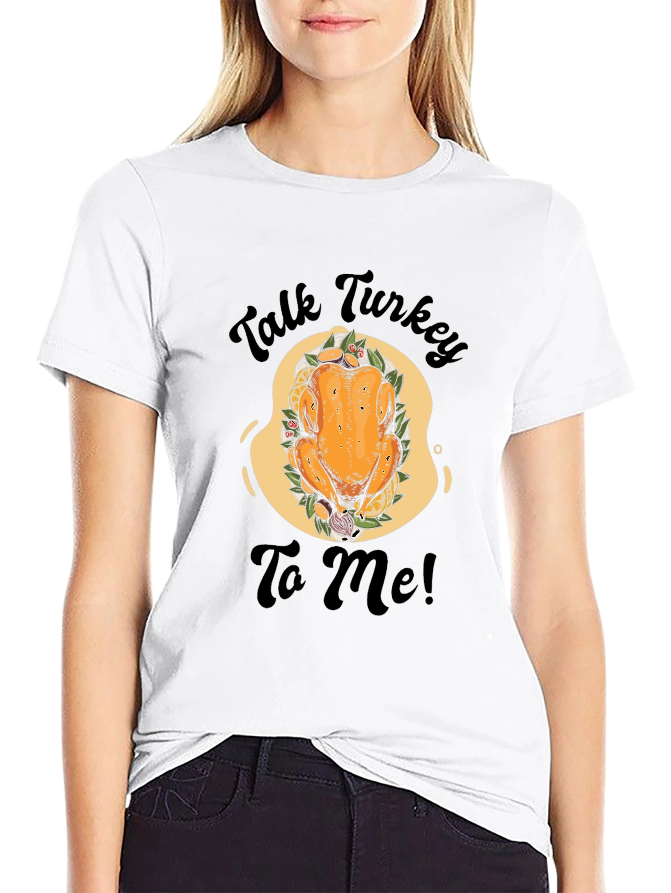 Talk Turkey To Me Black Graphic Tee