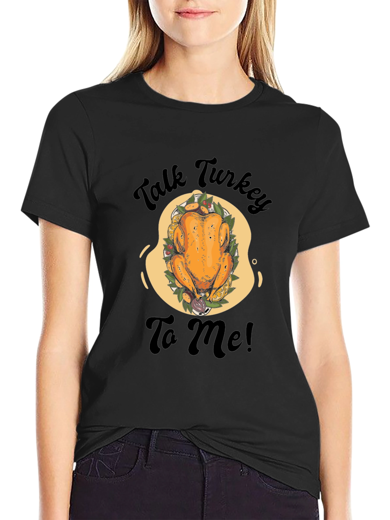Talk Turkey To Me Black Graphic Tee