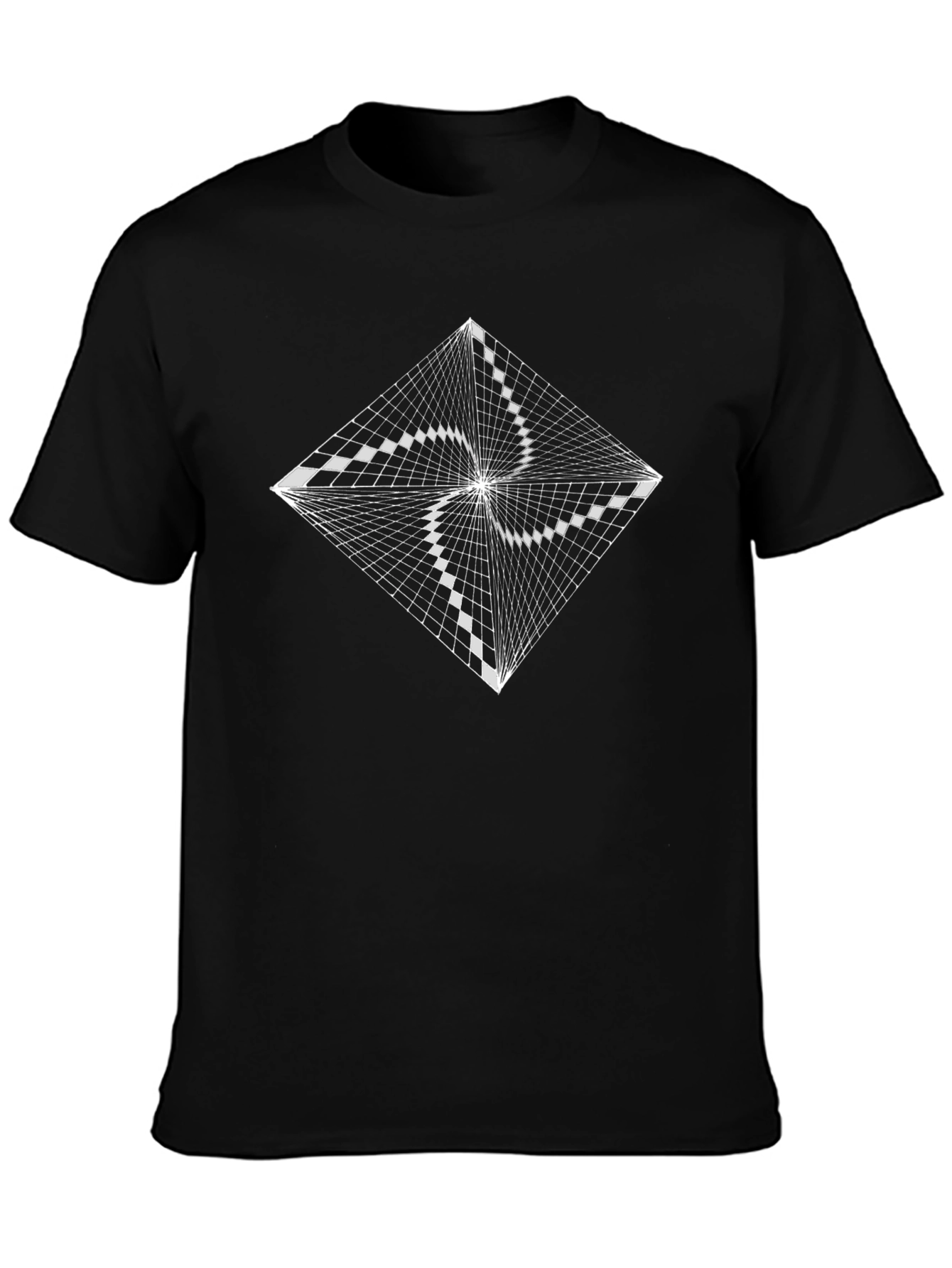 Abstract Illusion Graphic Tee - Black