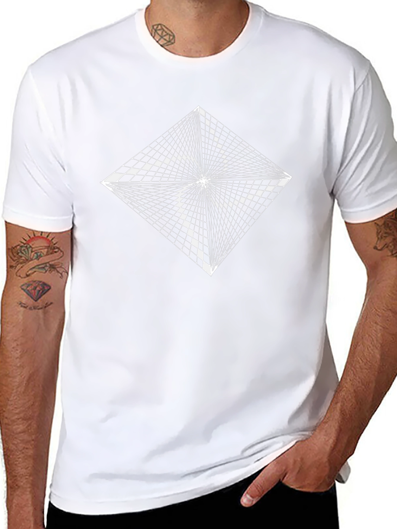 Abstract Illusion Graphic Tee - Black