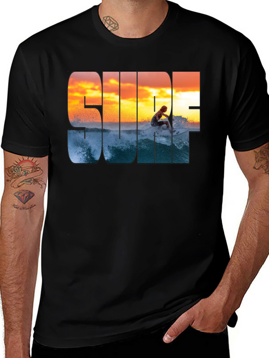 Surf Sunset Graphic T-Shirt - Casual Style
