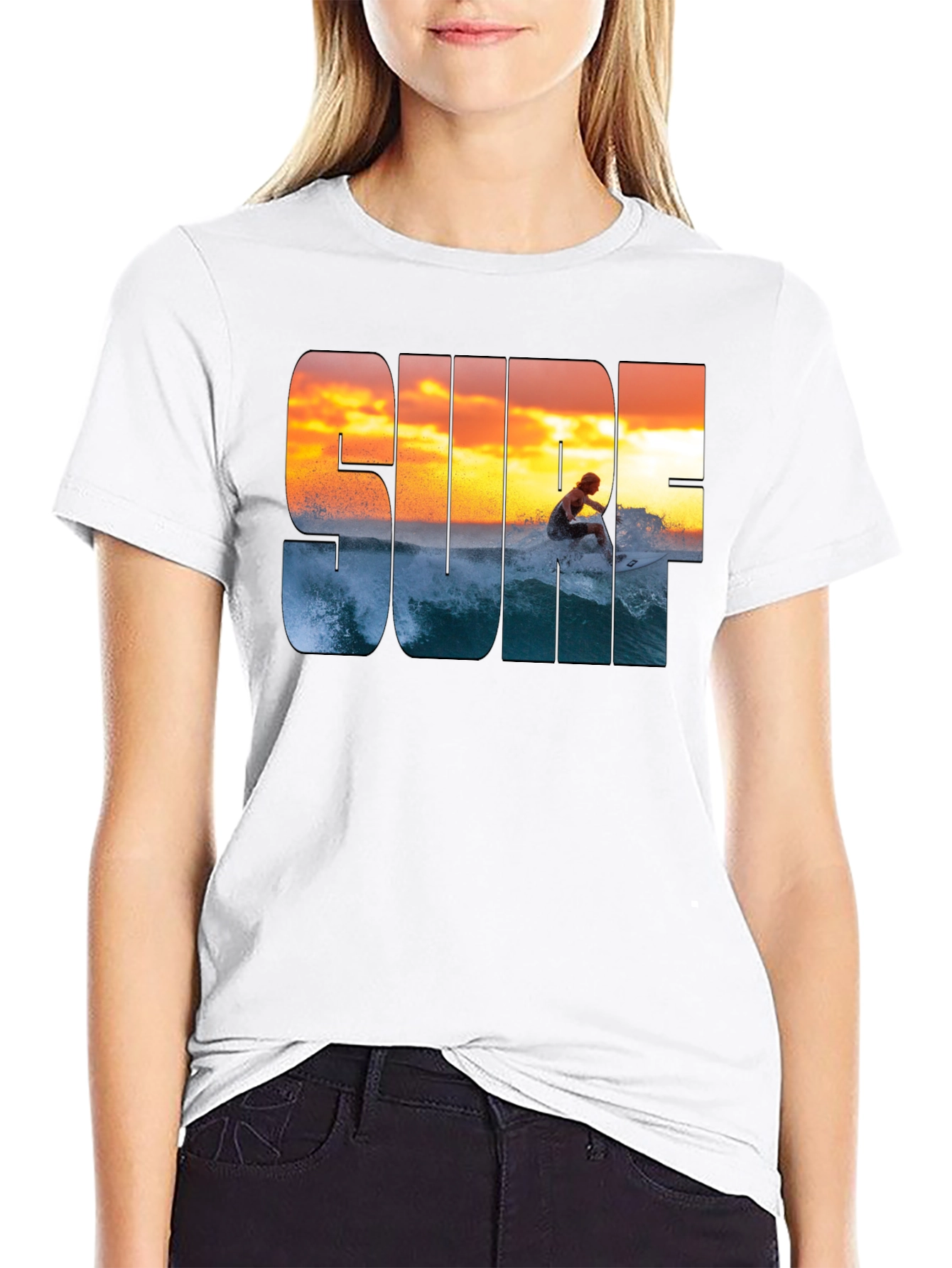 Surf Sunset Graphic T-Shirt - Casual Style