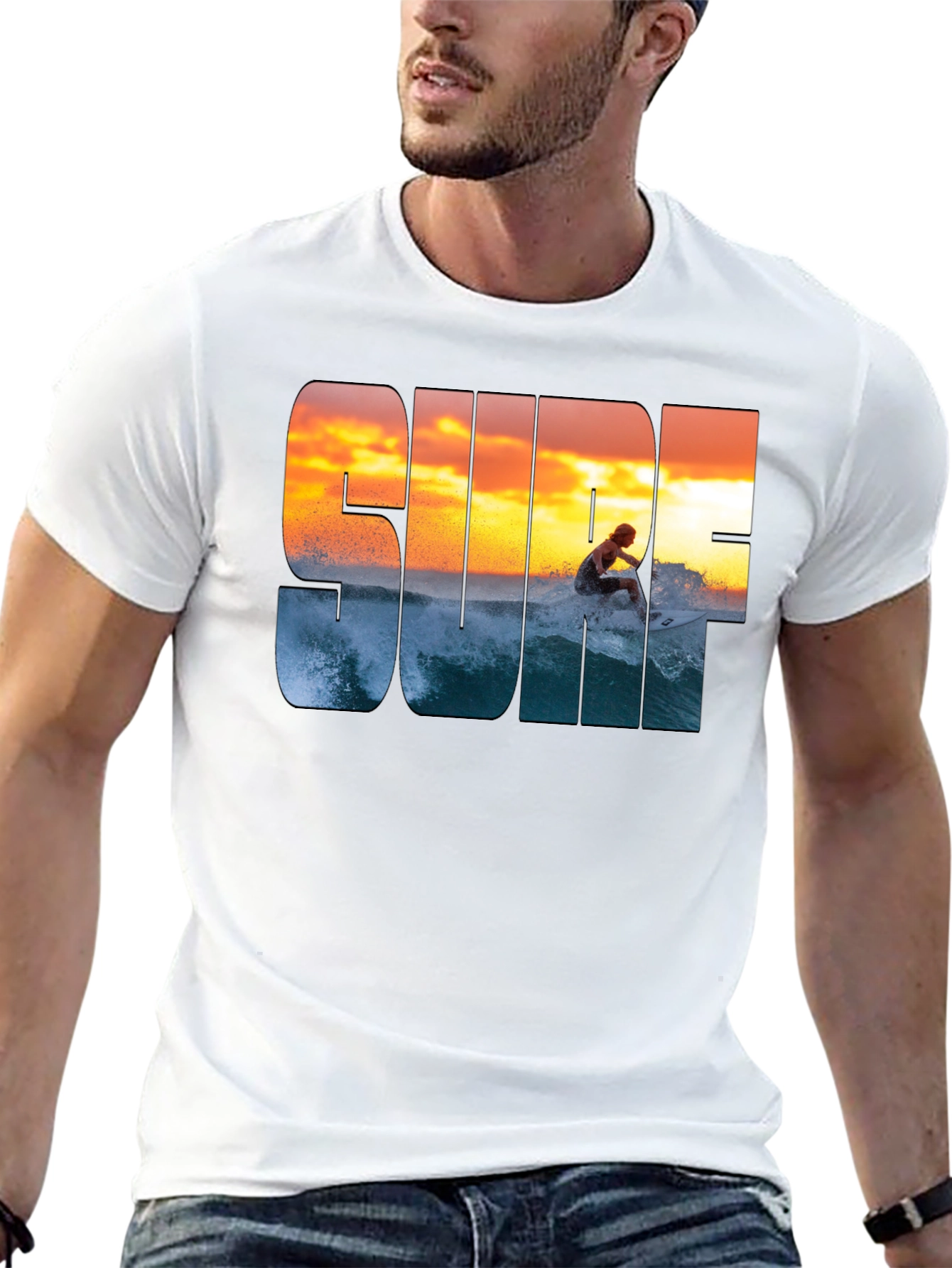 Surf Sunset Graphic T-Shirt - Casual Style