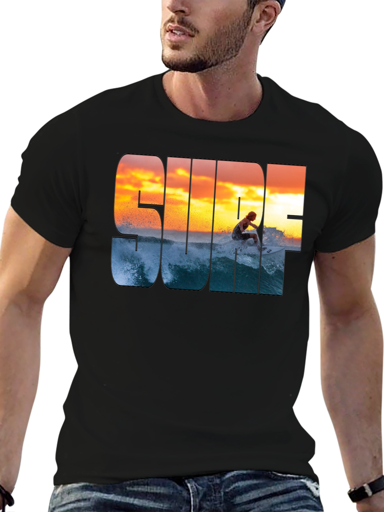 Surf Sunset Graphic T-Shirt - Casual Style