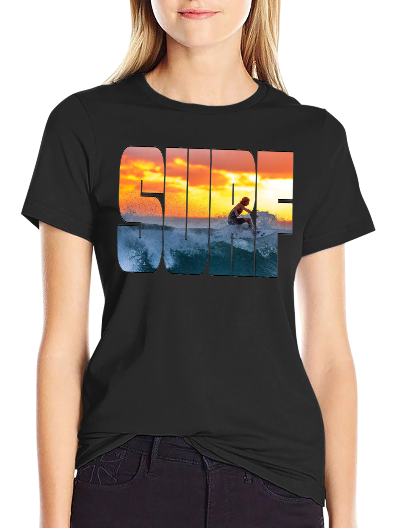 Surf Sunset Graphic T-Shirt - Casual Style