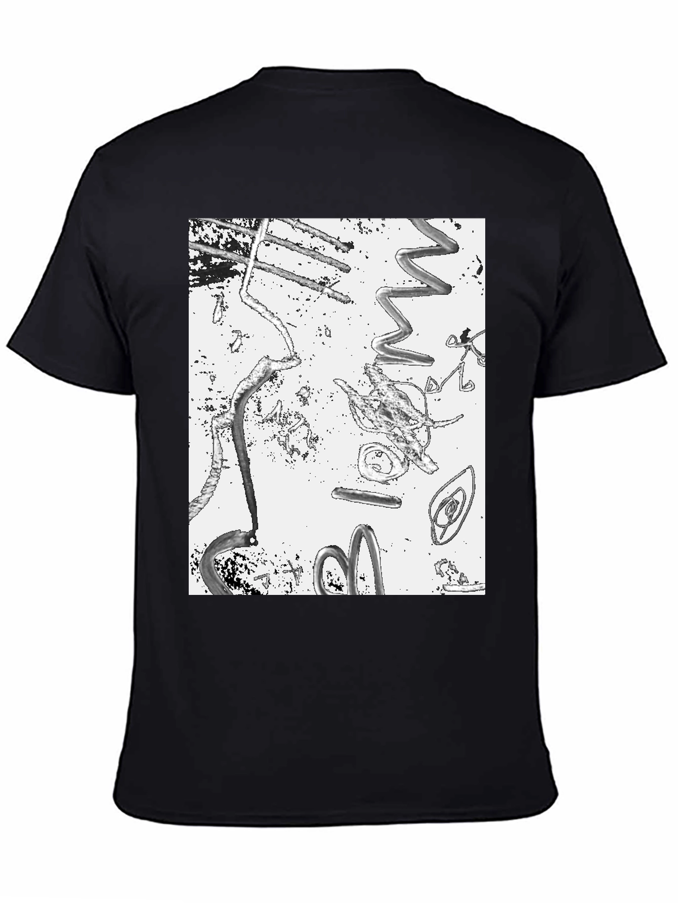Abstract Art Print Black T-Shirt