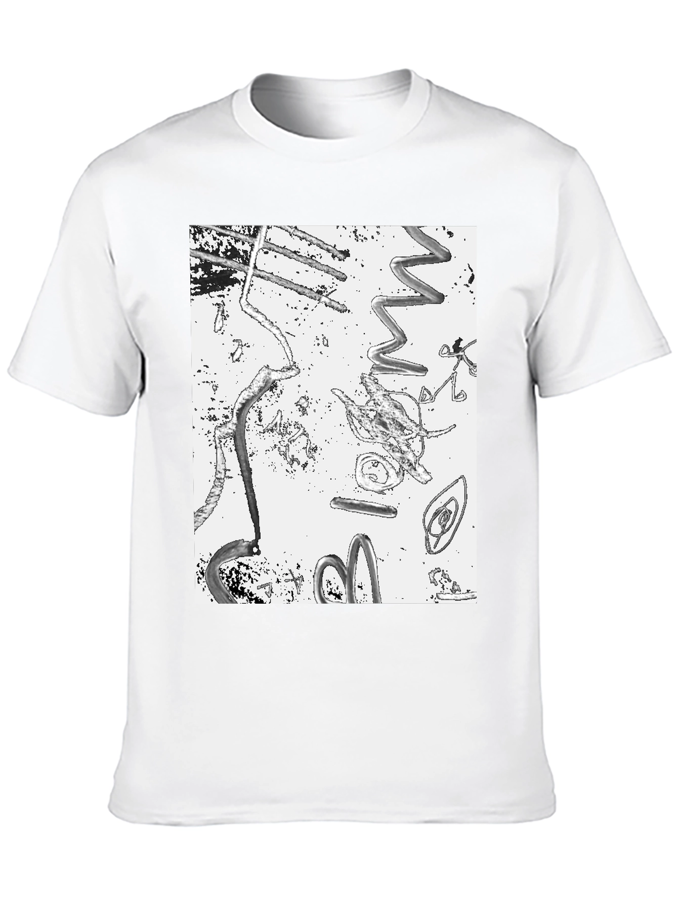 Abstract Art Print Black T-Shirt
