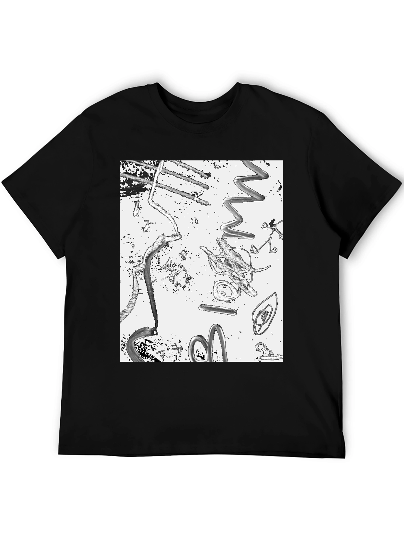 Abstract Art Print Black T-Shirt
