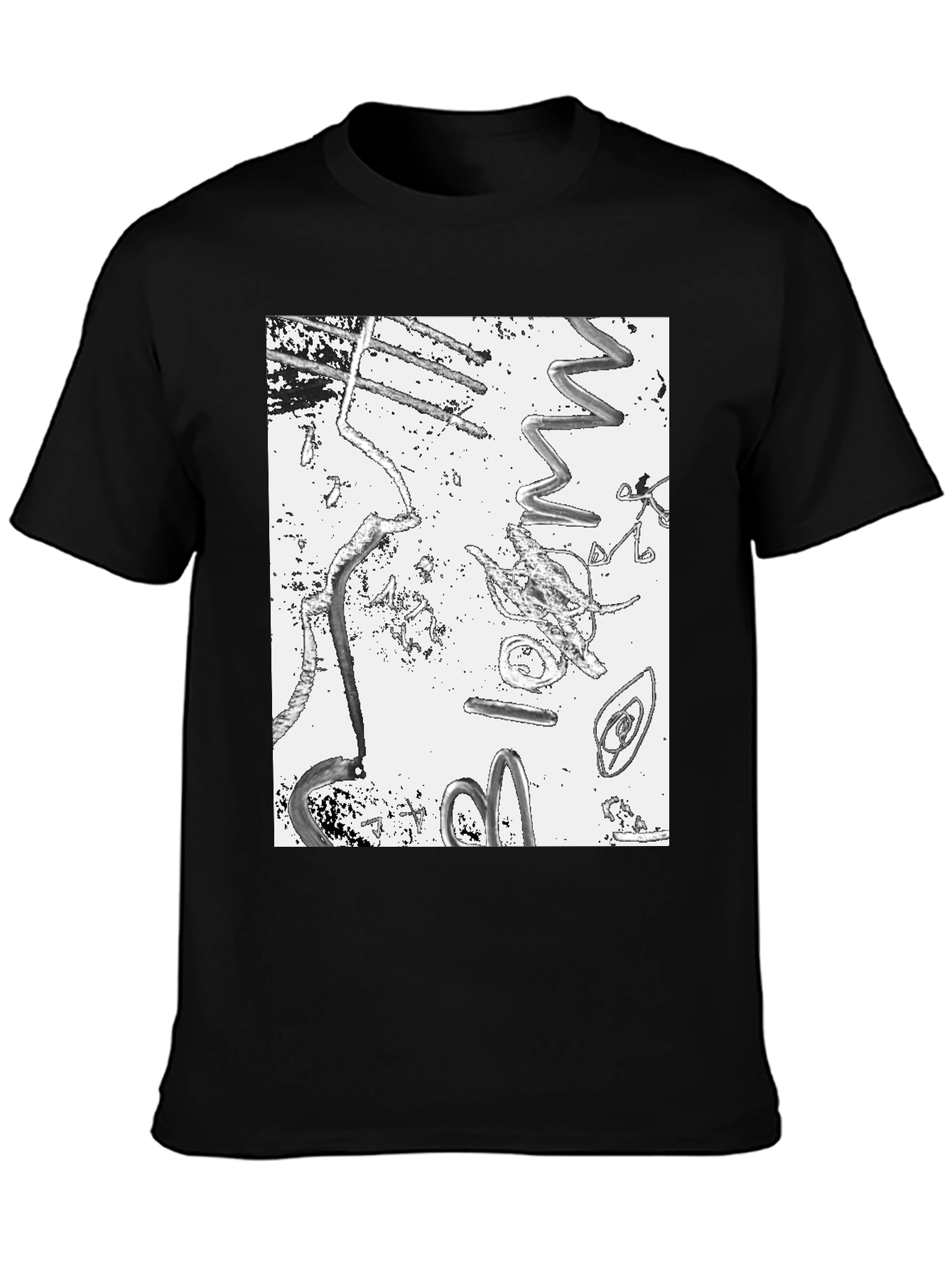 Abstract Art Print Black T-Shirt