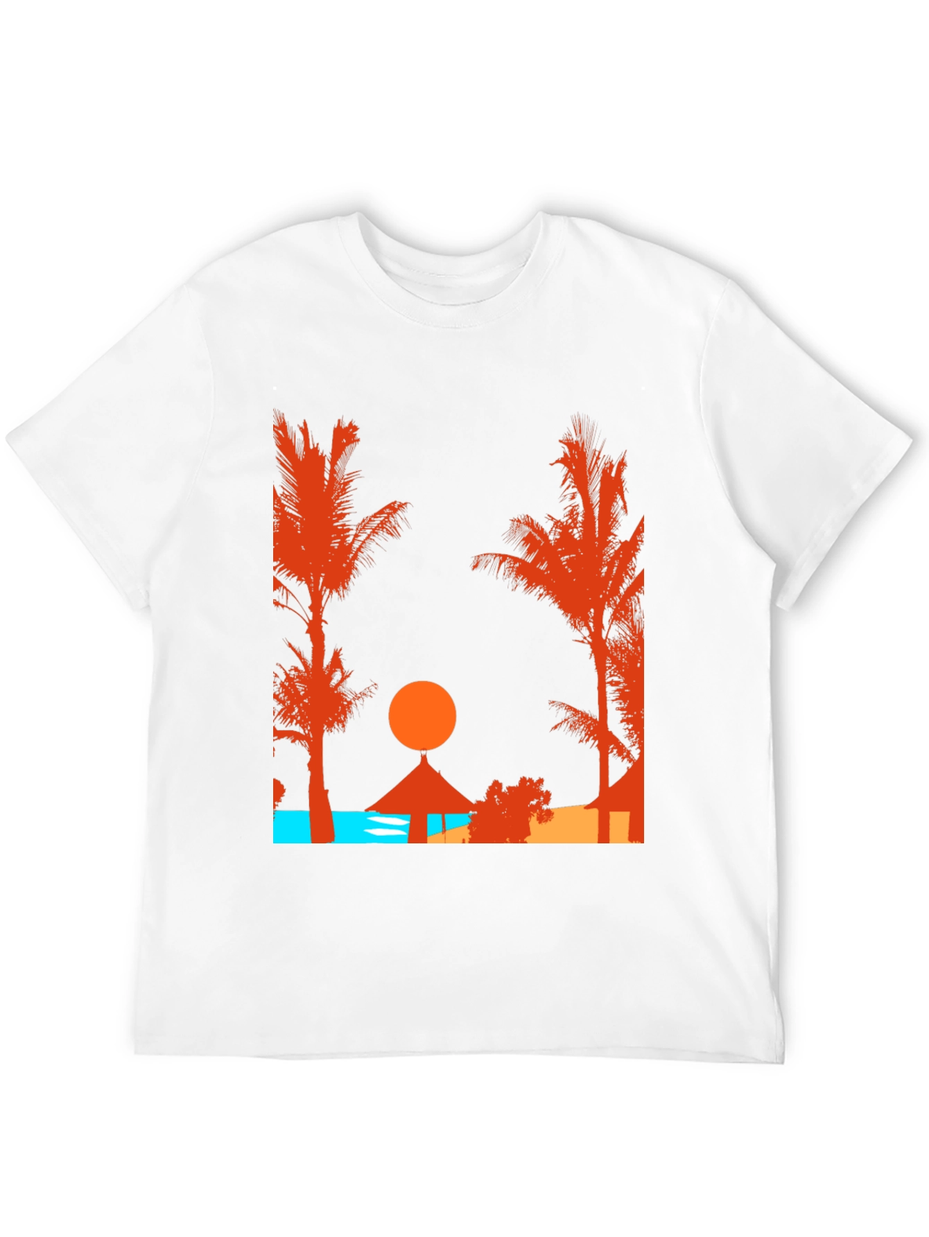 Sunset Beach Graphic T-Shirt - Tropical Getaway Design