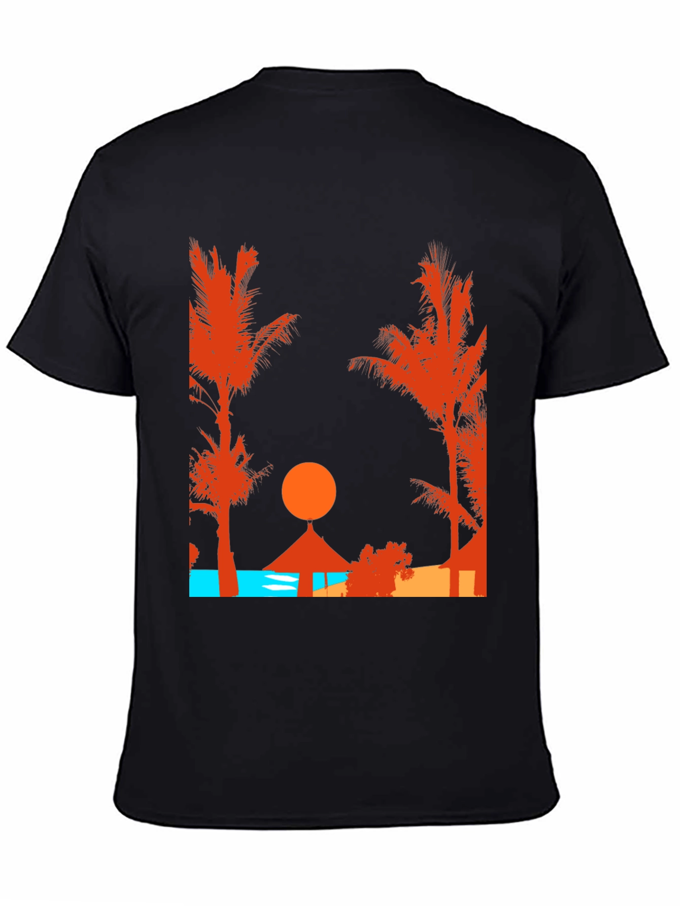 Sunset Beach Graphic T-Shirt - Tropical Getaway Design