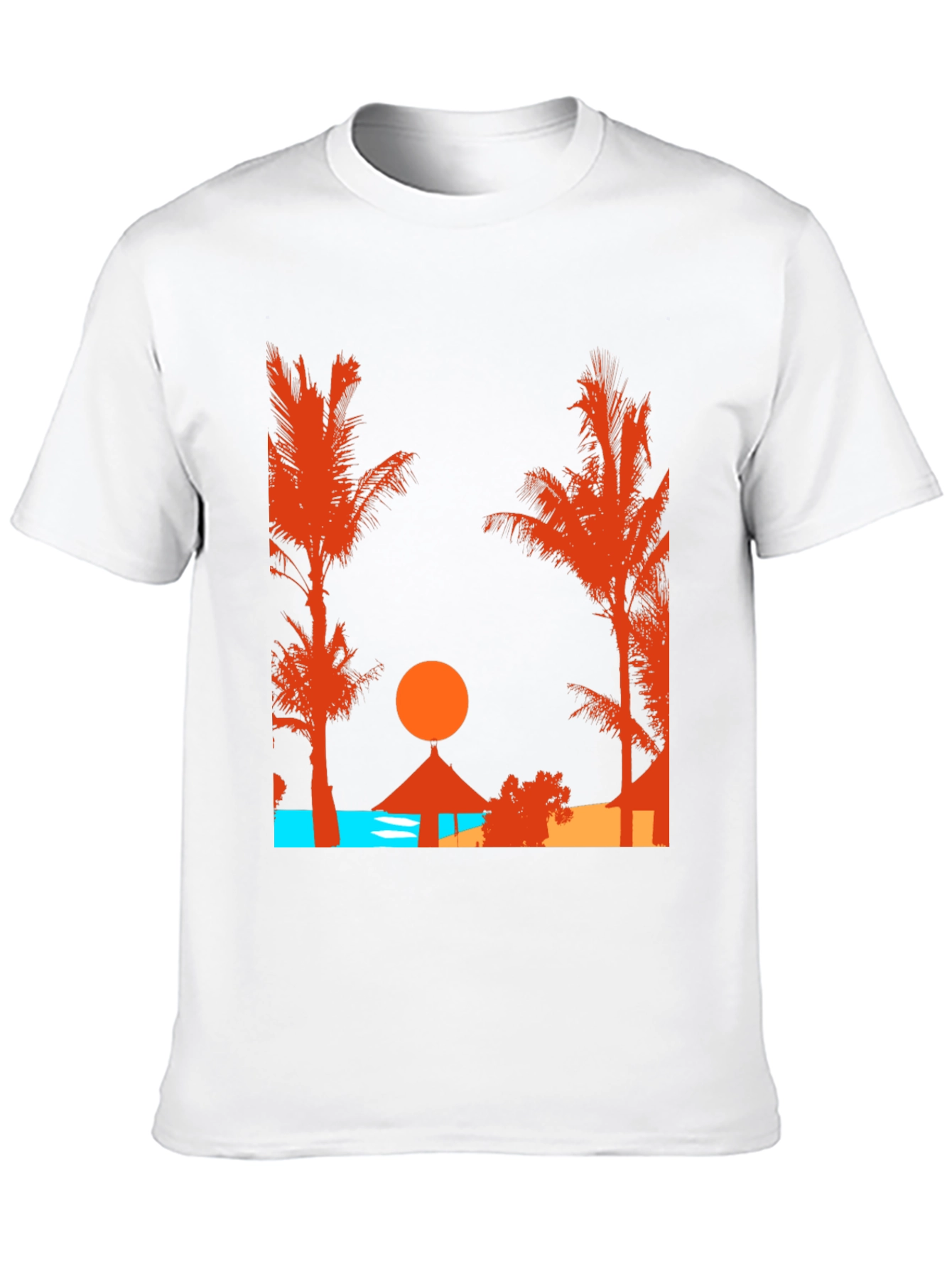 Sunset Beach Graphic T-Shirt - Tropical Getaway Design