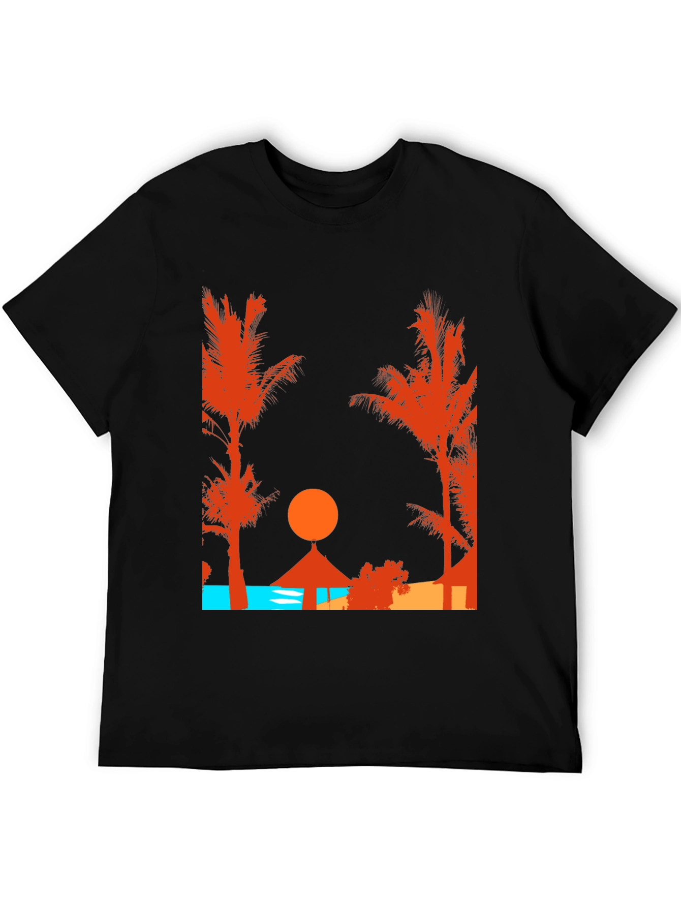 Sunset Beach Graphic T-Shirt - Tropical Getaway Design