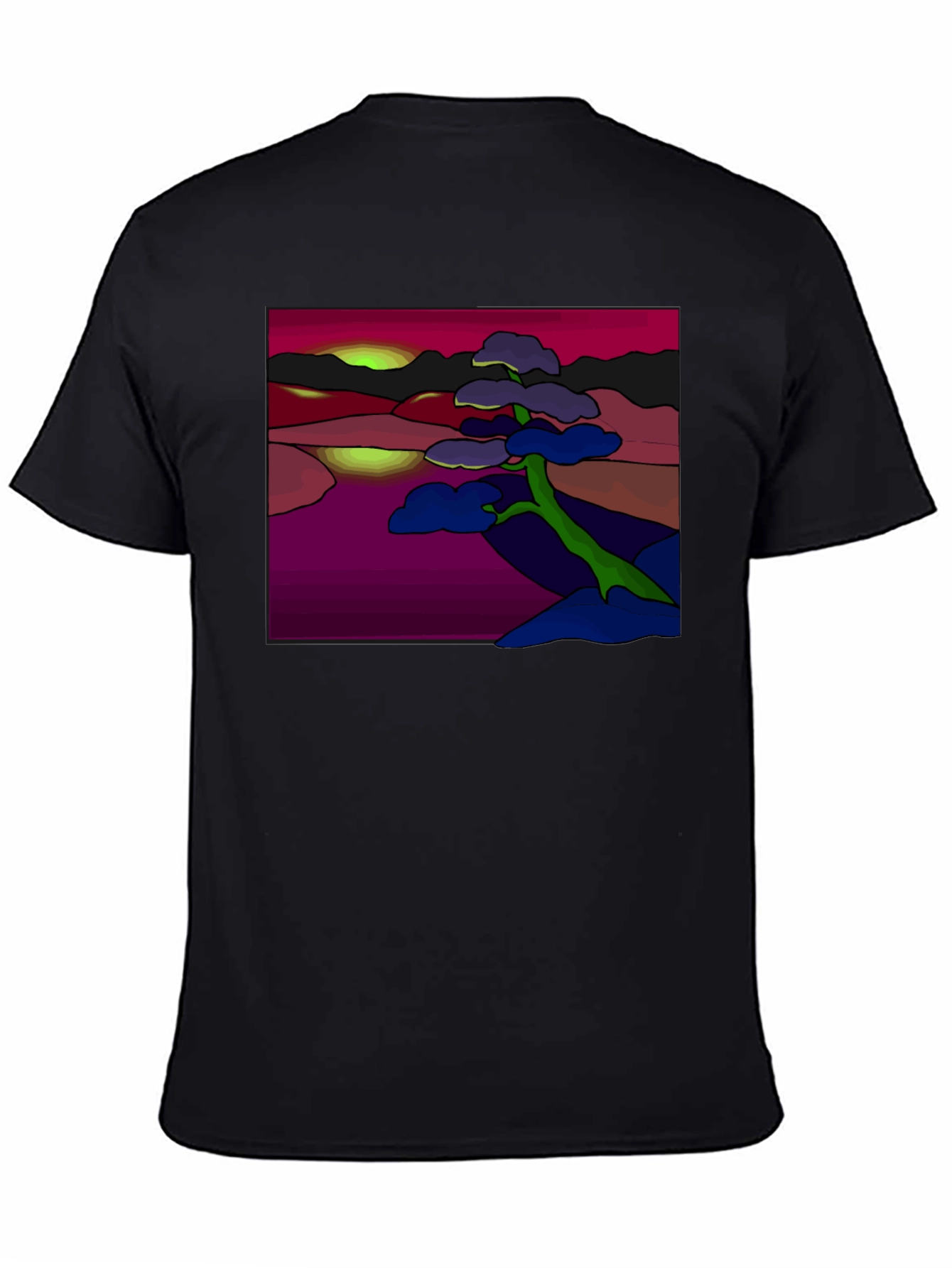 Abstract Landscape Tee: Artistic Graphic Print T-Shirt
