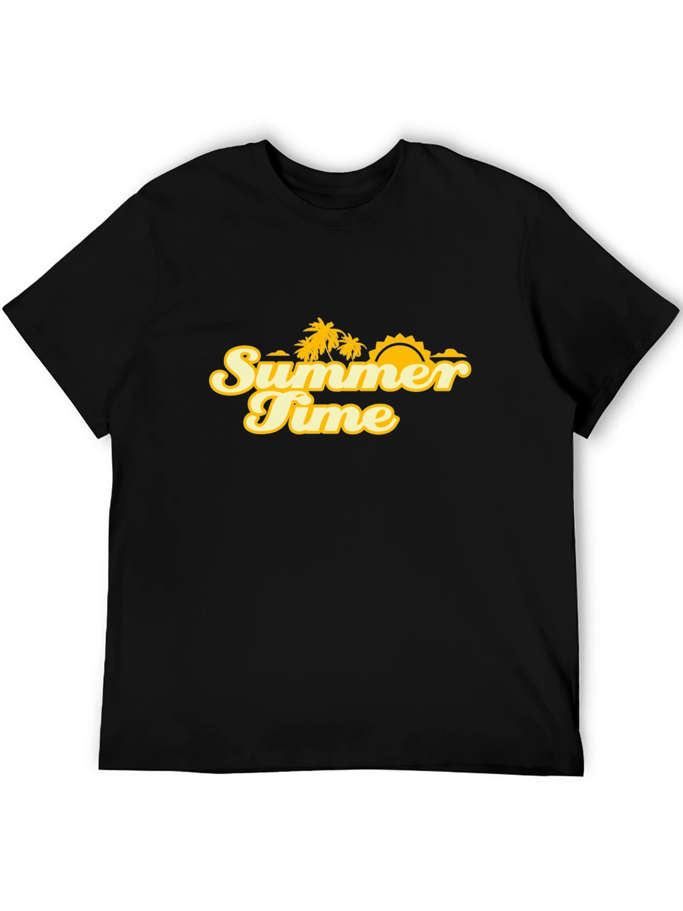Summer Time Graphic Tee - Black Cotton Blend