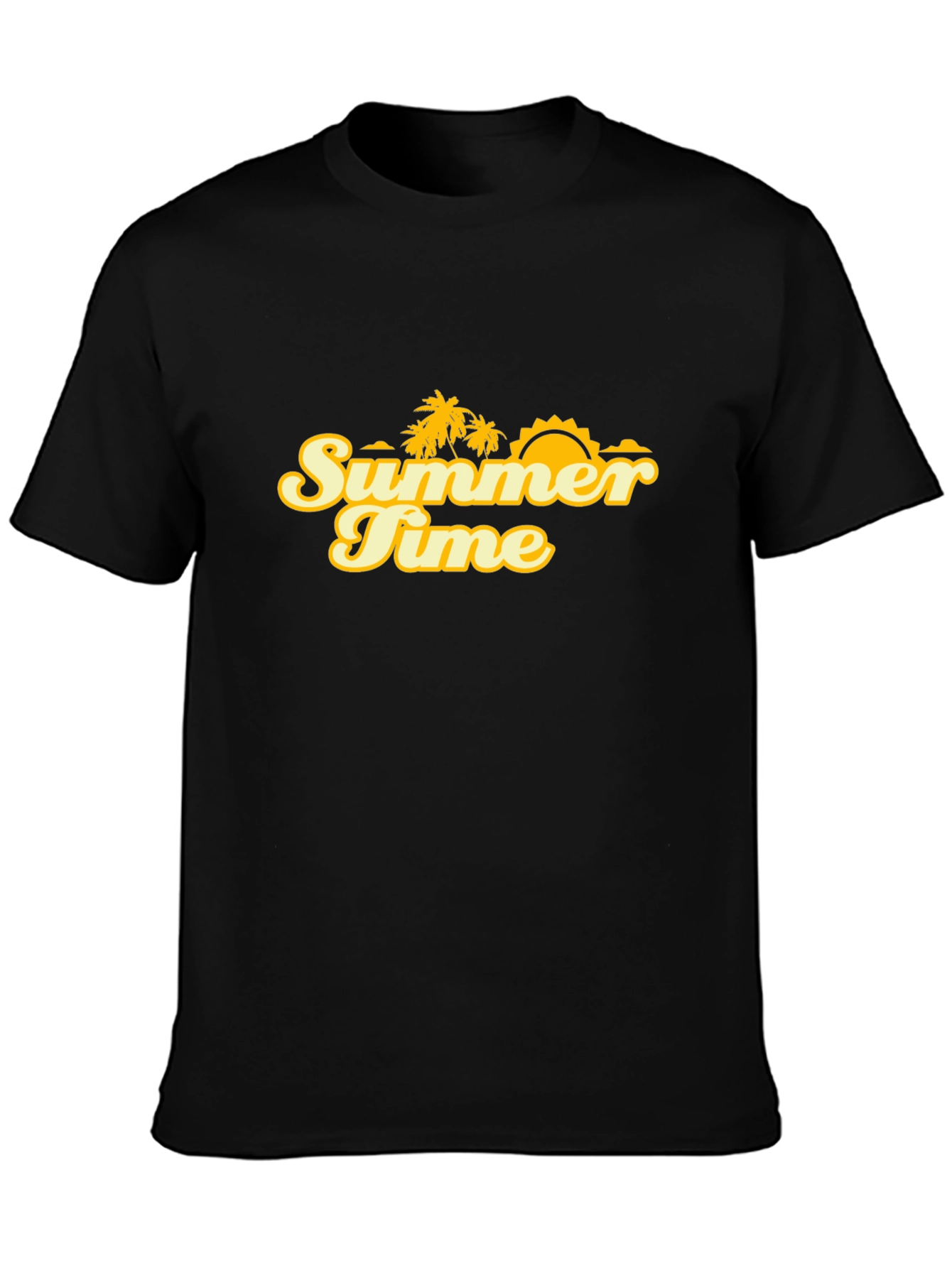 Summer Time Graphic Tee - Black Cotton Blend