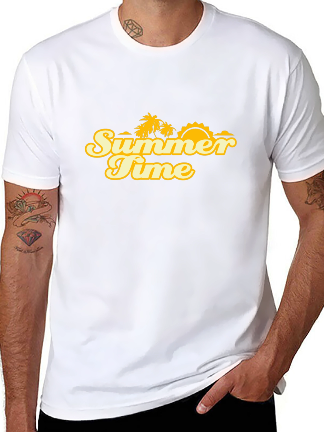 Summer Time Graphic Tee - Black Cotton Blend