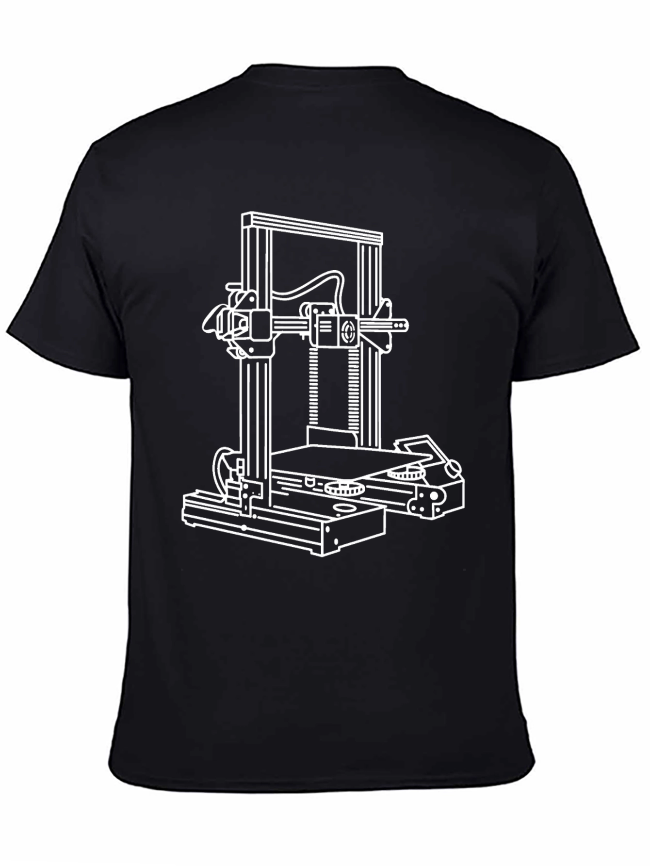 3D Printer Graphic Tee - Black Cotton Blend