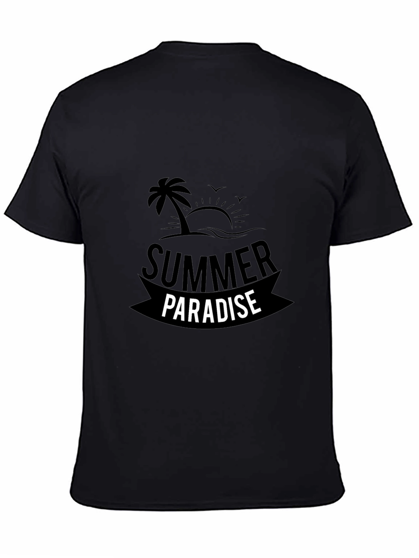 Summer Paradise Black Graphic Tee