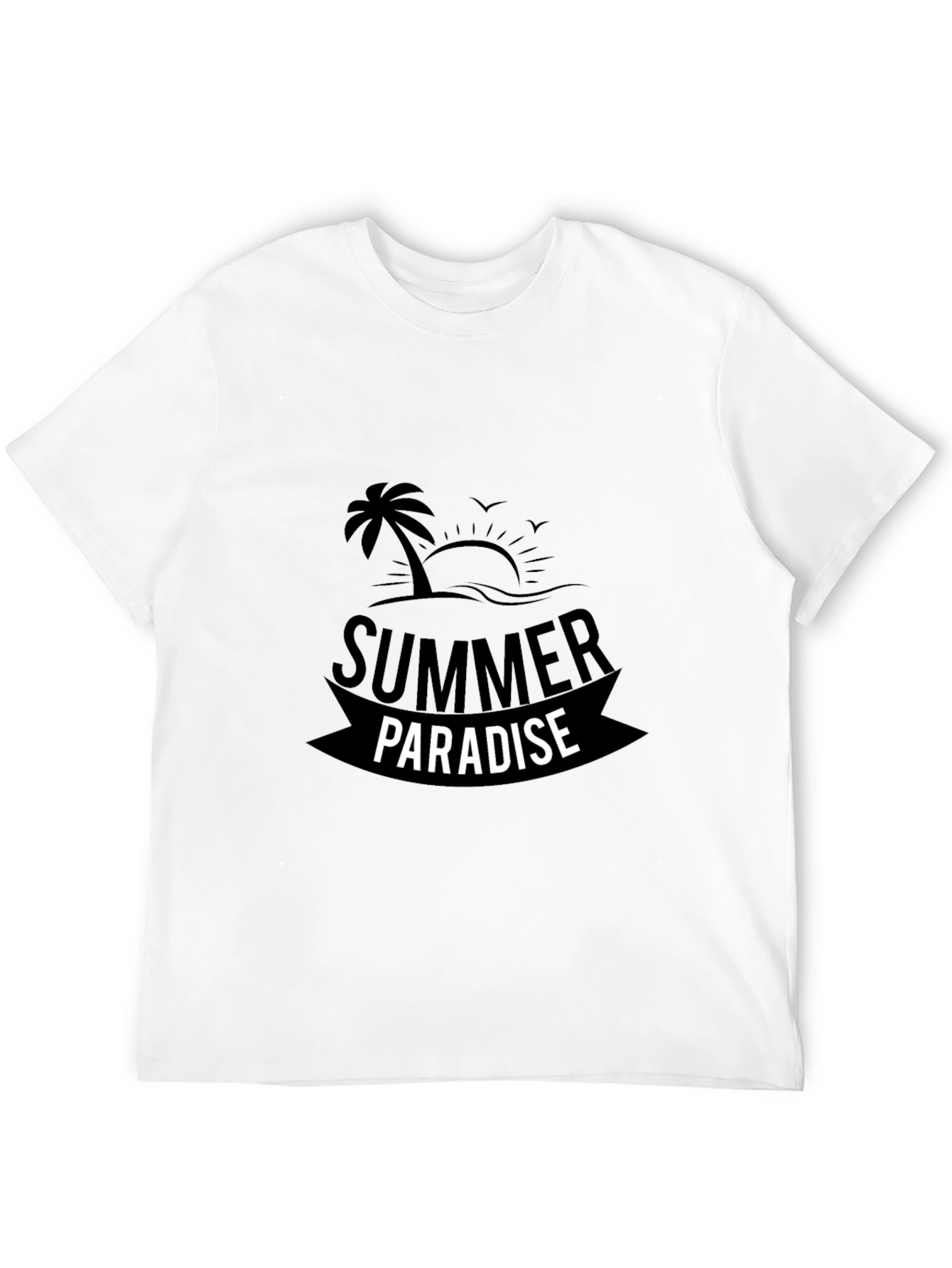 Summer Paradise Black Graphic Tee