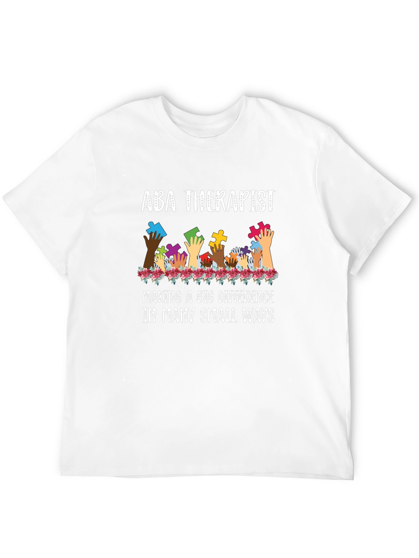 ABA Therapist Puzzle Piece Hands Tee