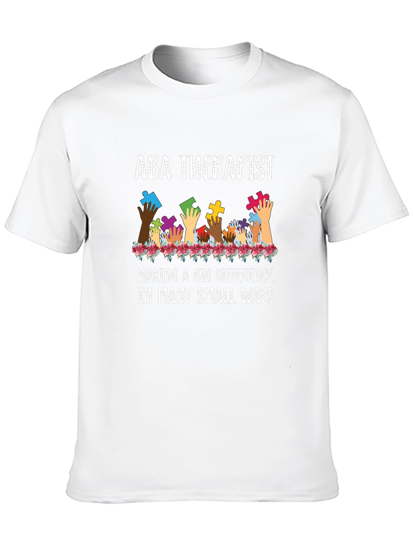 ABA Therapist Puzzle Piece Hands Tee