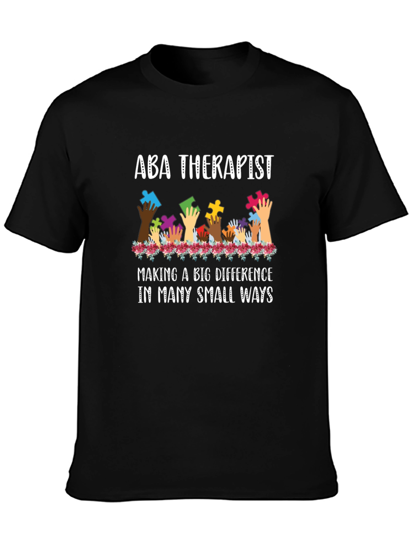 ABA Therapist Puzzle Piece Hands Tee