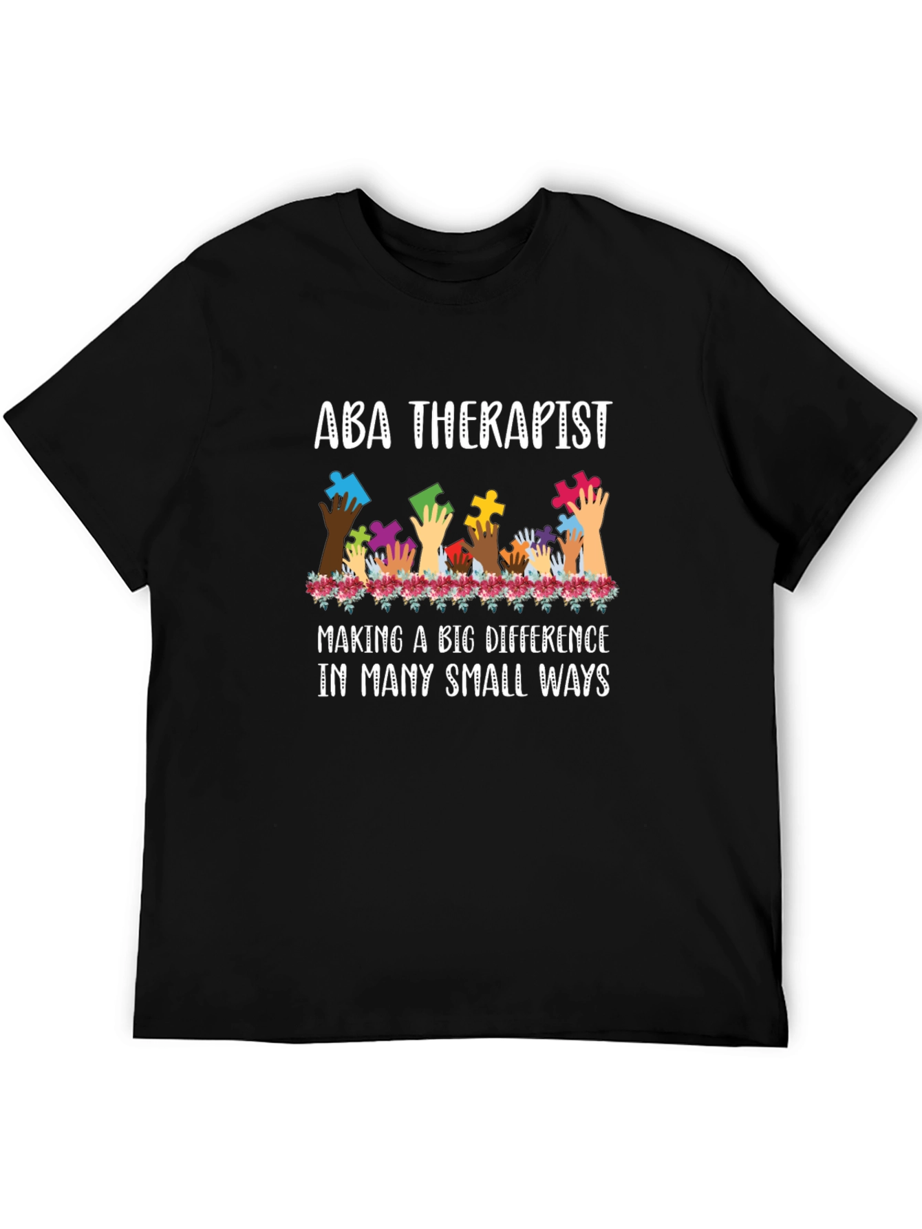 ABA Therapist Puzzle Piece Hands Tee