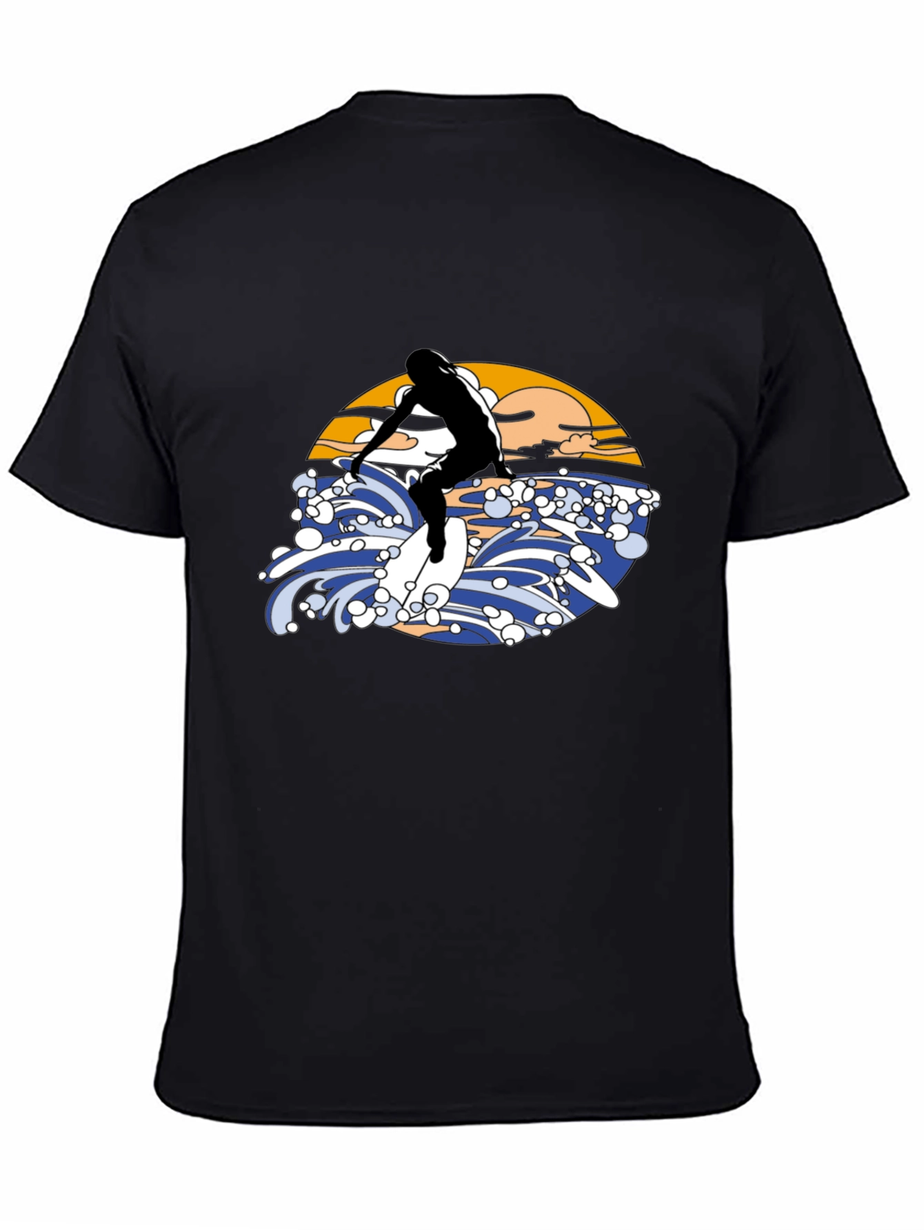 Surfer Graphic Black T-Shirt