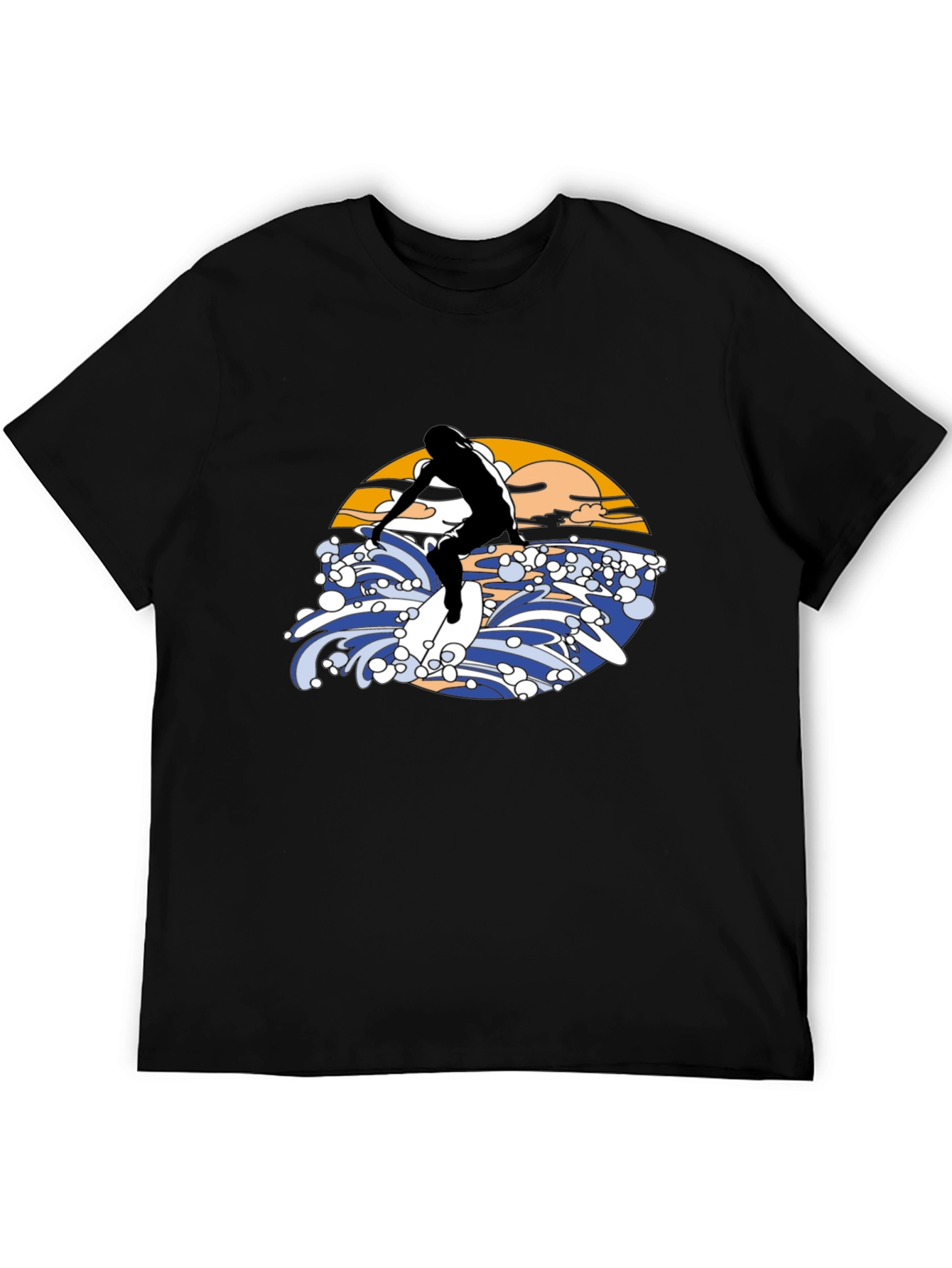 Surfer Graphic Black T-Shirt