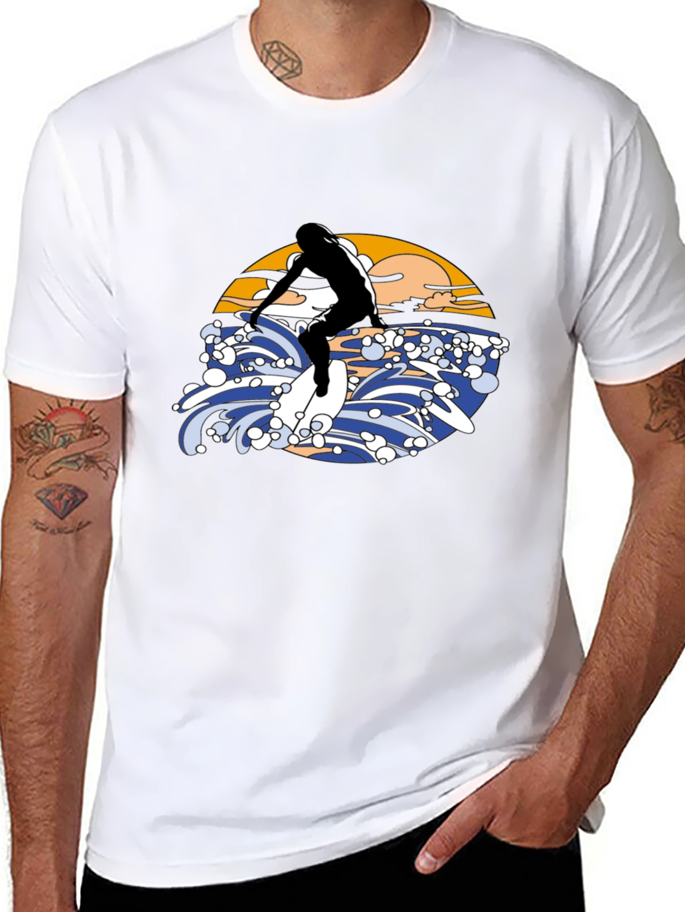Surfer Graphic Black T-Shirt