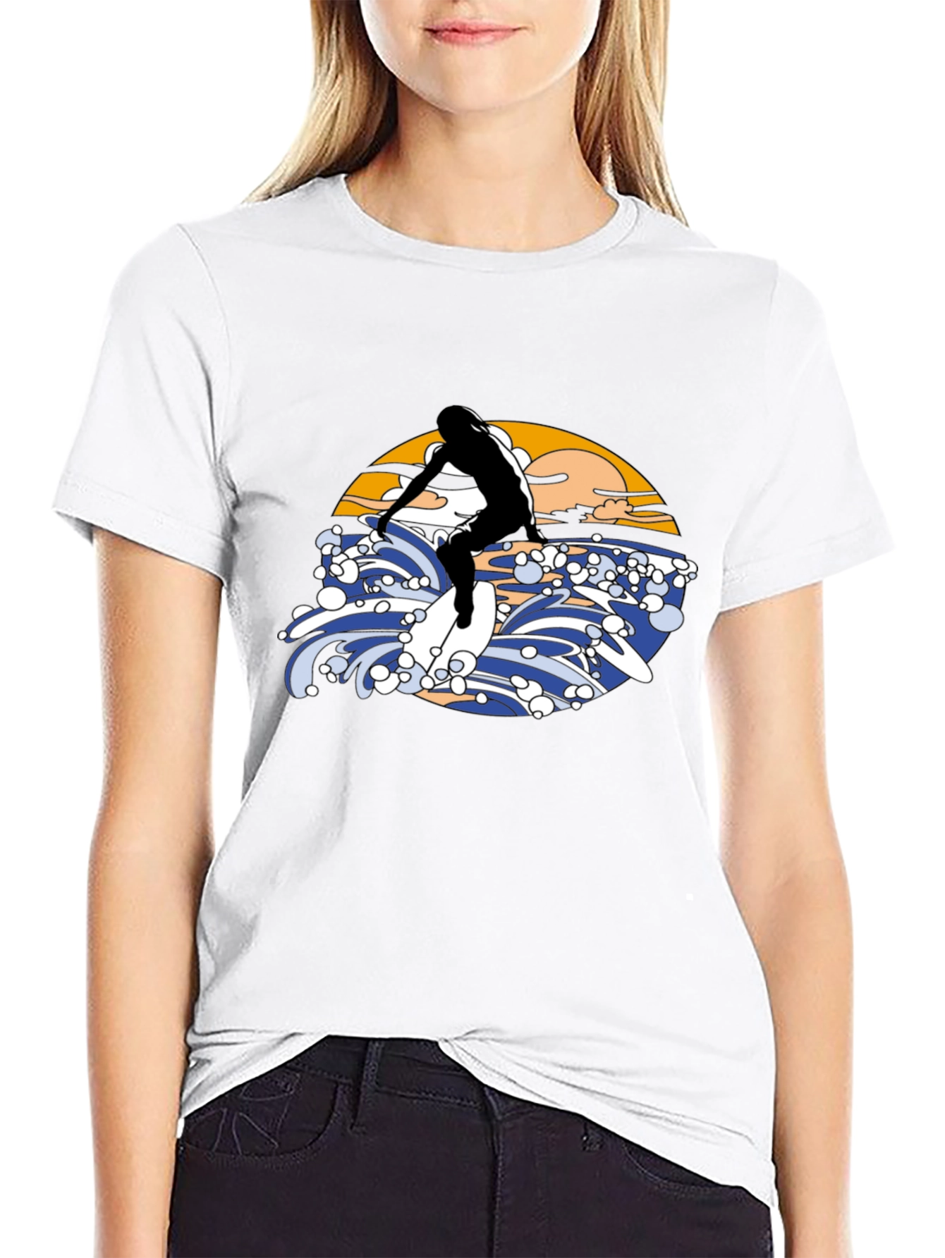 Surfer Graphic Black T-Shirt