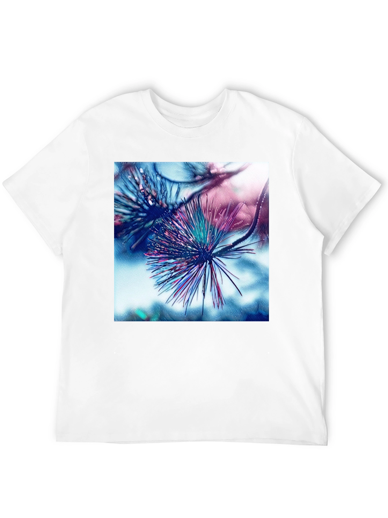 Abstract Pine Needle Graphic Tee - Black