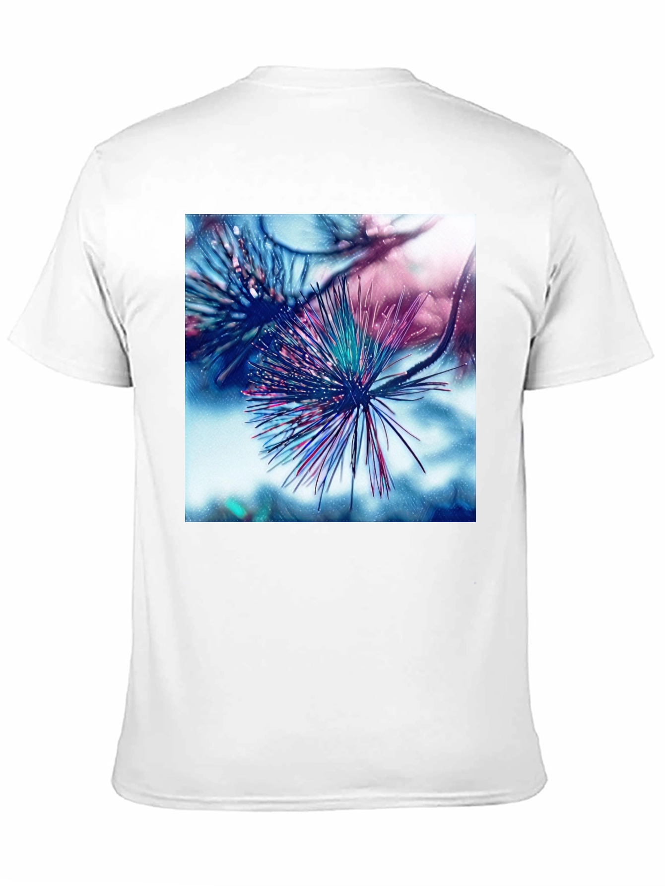 Abstract Pine Needle Graphic Tee - Black