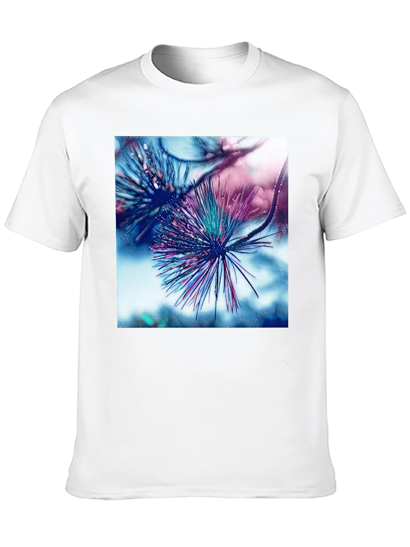 Abstract Pine Needle Graphic Tee - Black