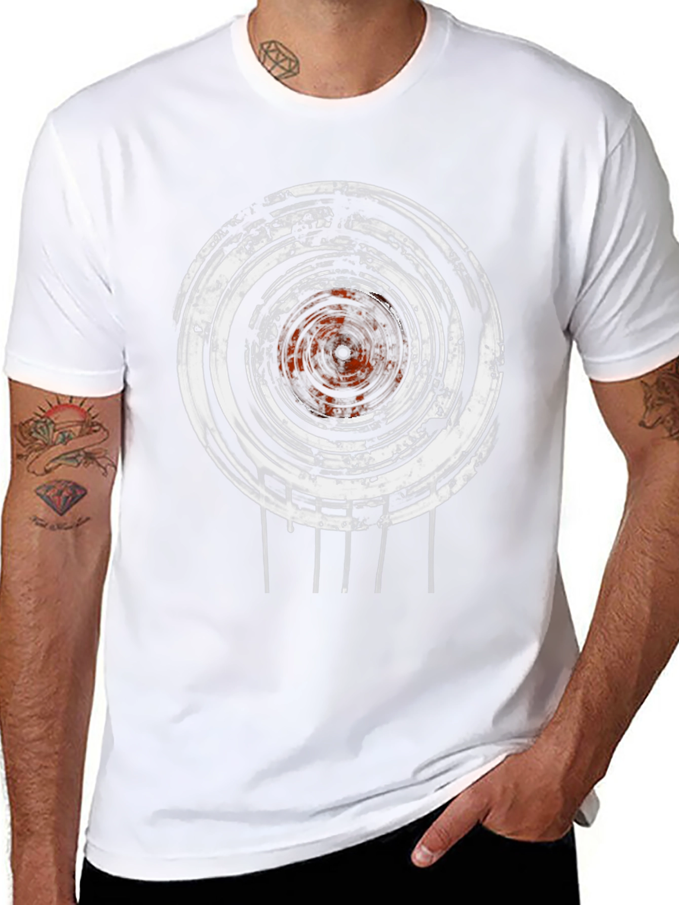 Abstract Graphic Print Crew Neck T-Shirt