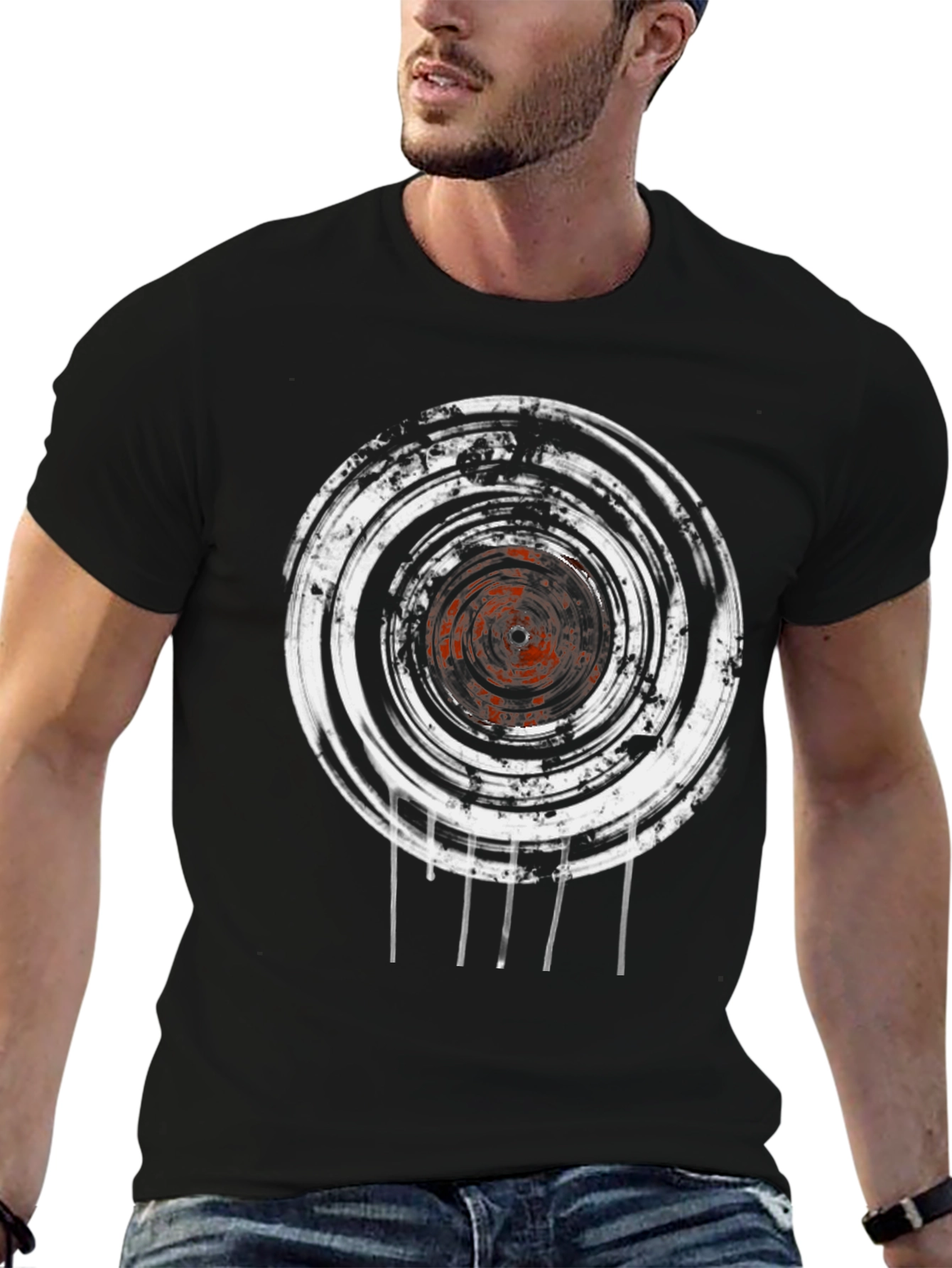Abstract Graphic Print Crew Neck T-Shirt
