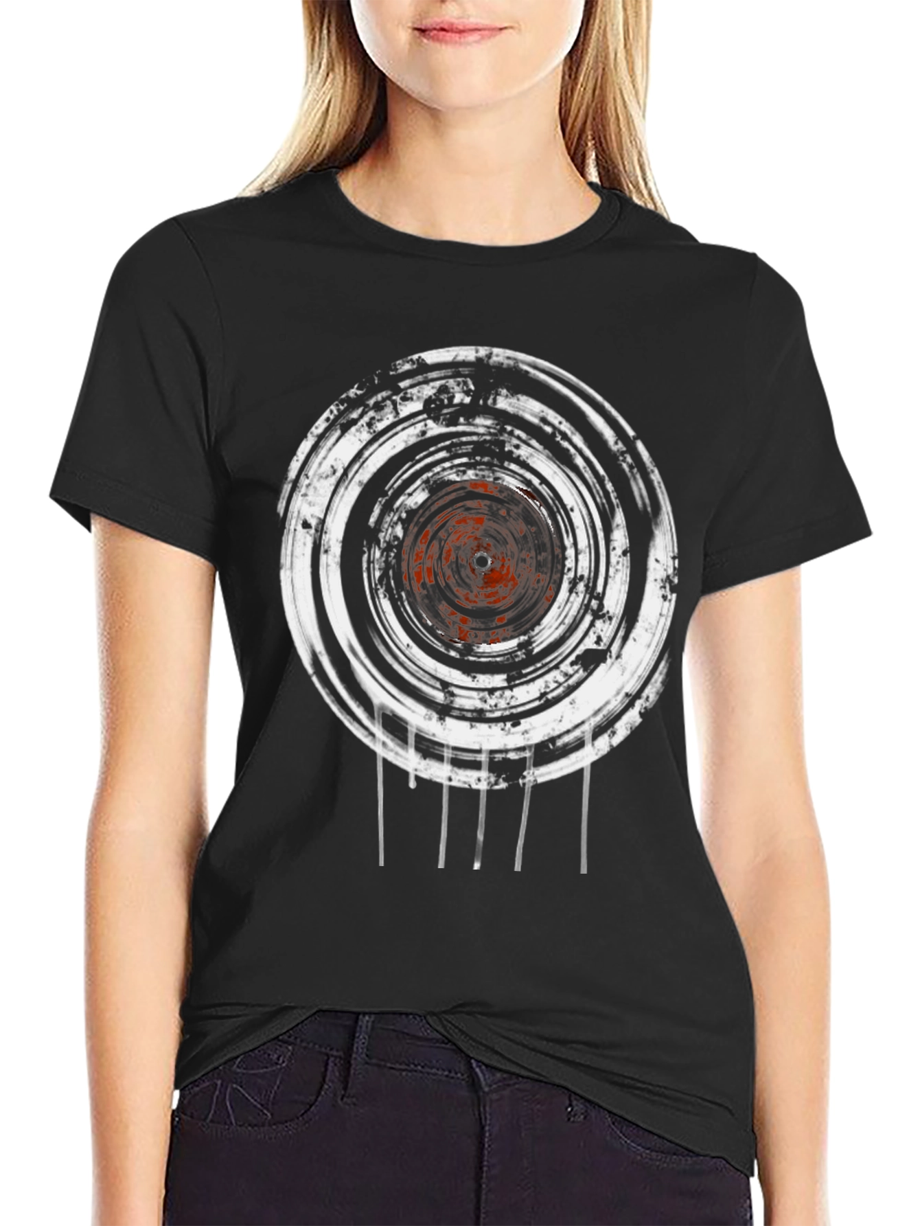 Abstract Graphic Print Crew Neck T-Shirt